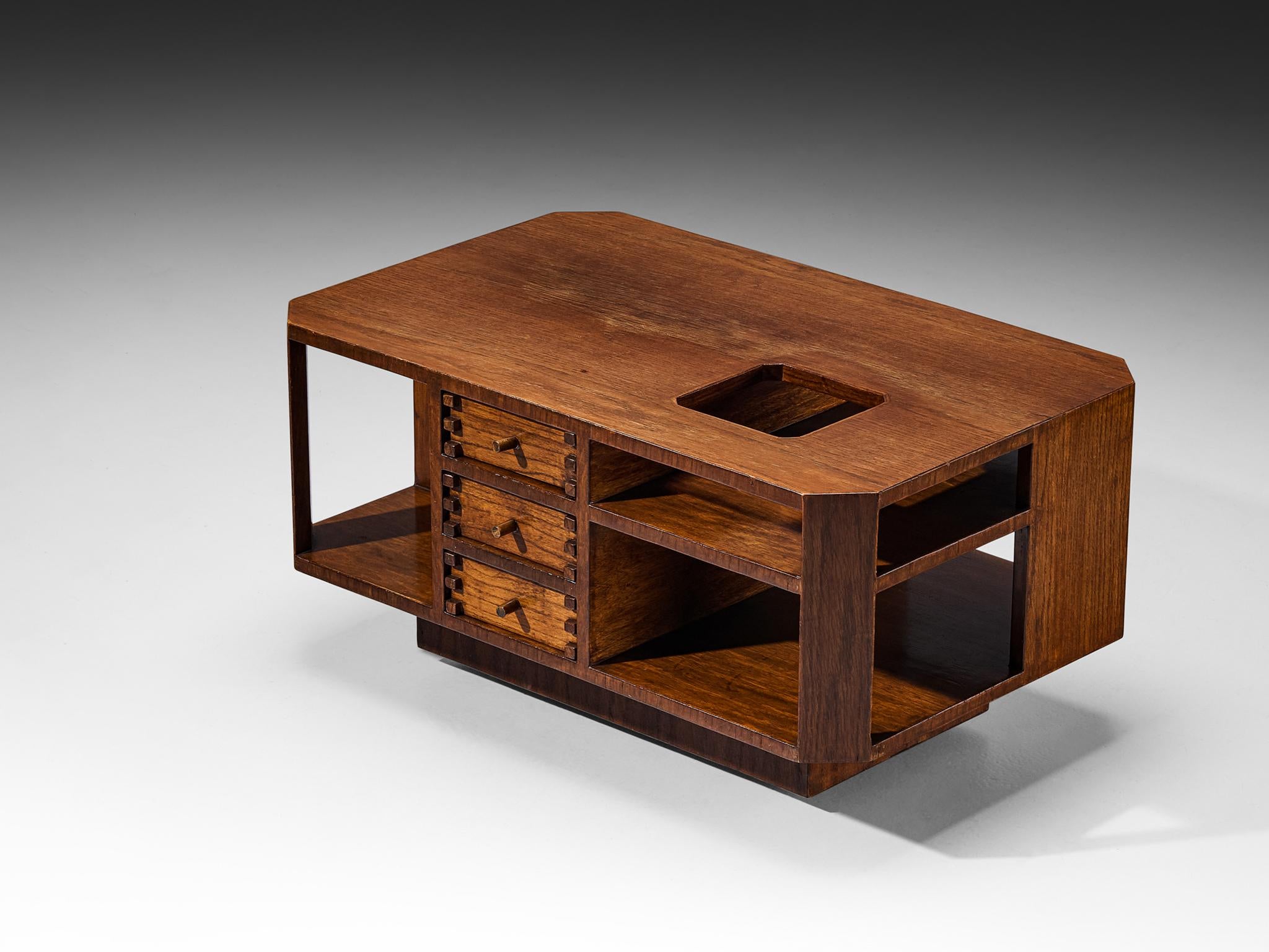 Giuseppe Rivadossi Coffee Table with Storage Compartments in Oak tables Morentz