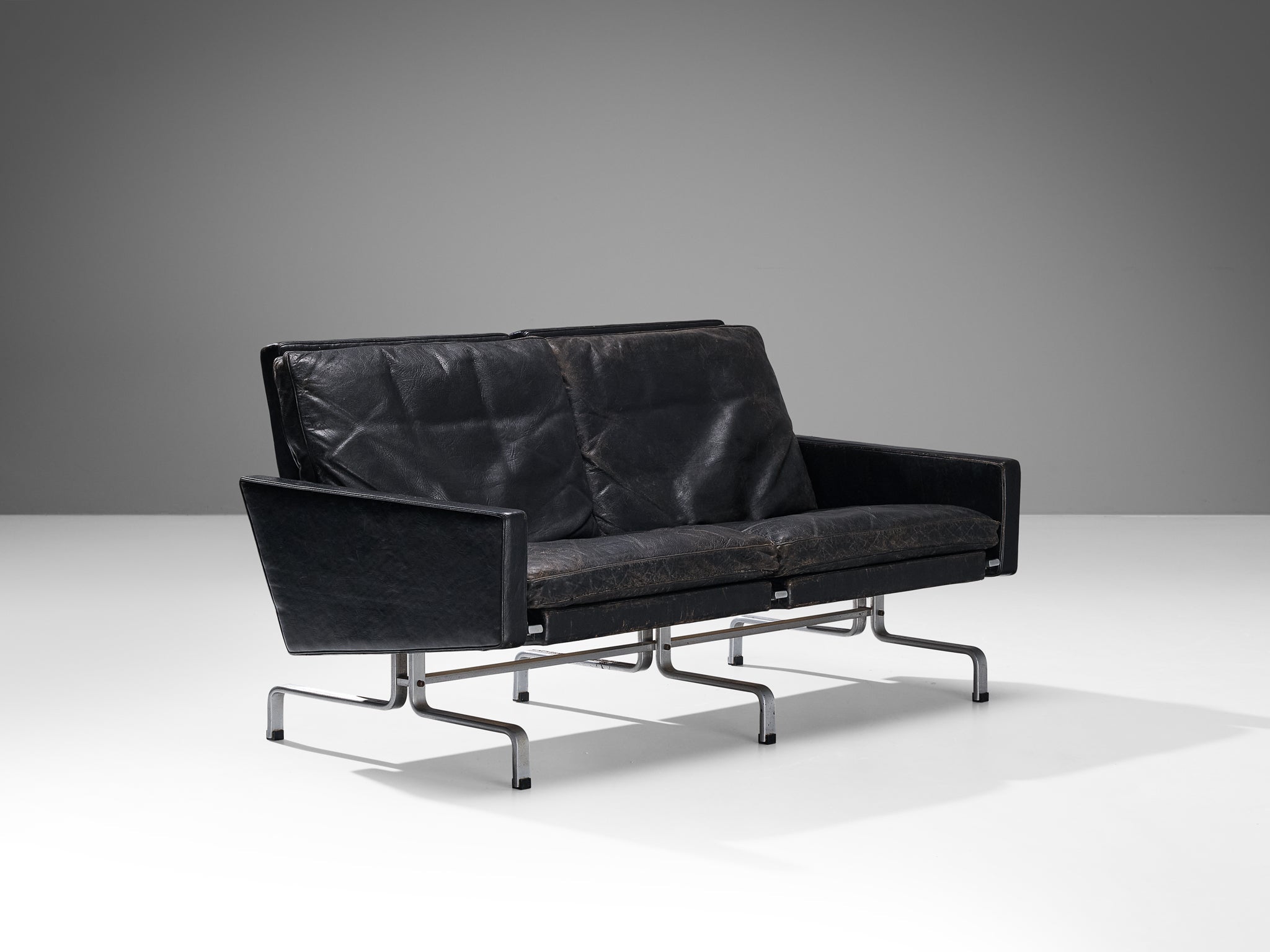 Poul Kjaerholm 'PK31' Sofa in Black Leather seating Morentz