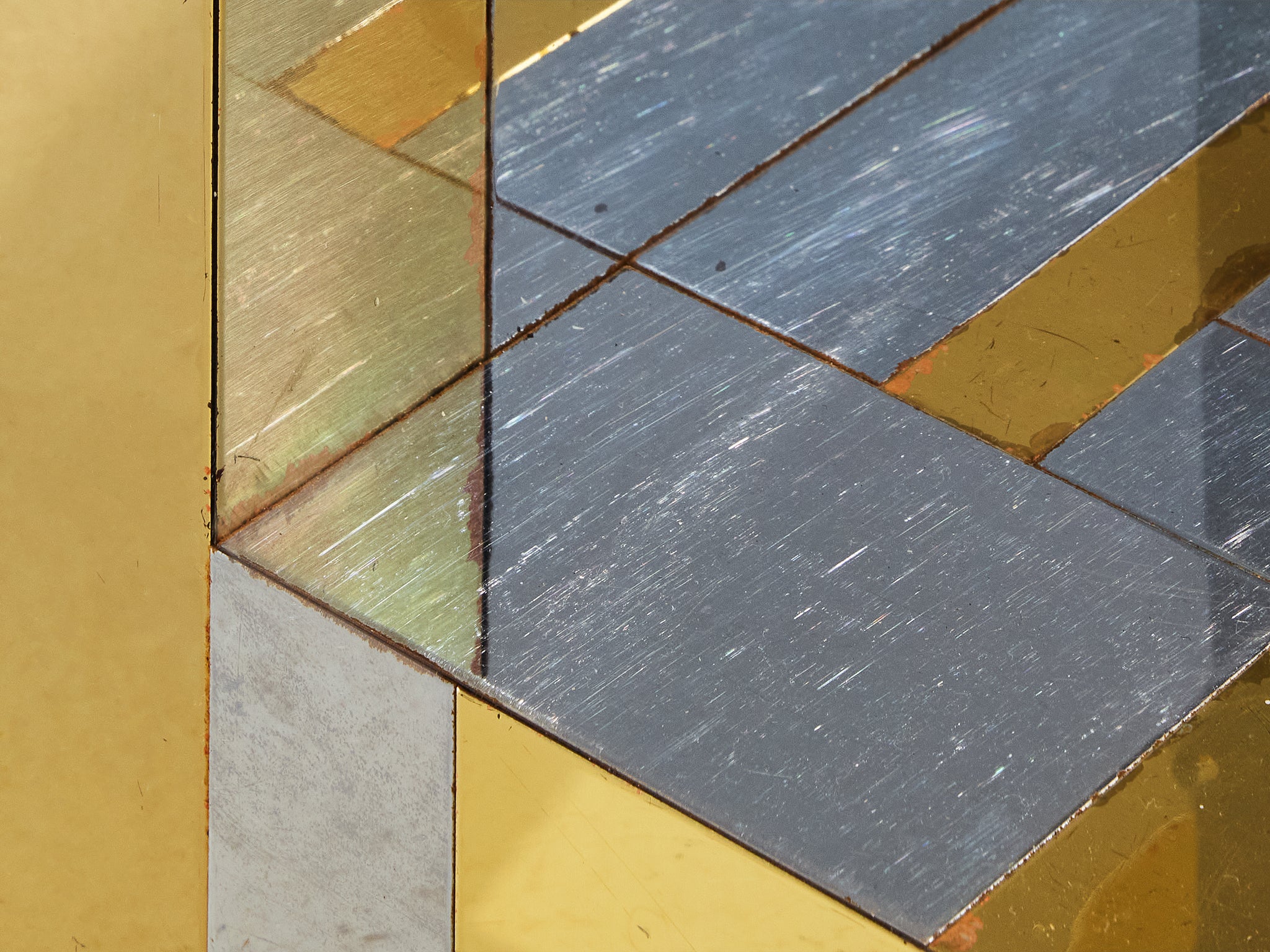 Paul Evans Directional 'Cityscape' Floor Lamp in Chrome-plated Steel and Brass Lighting Morentz