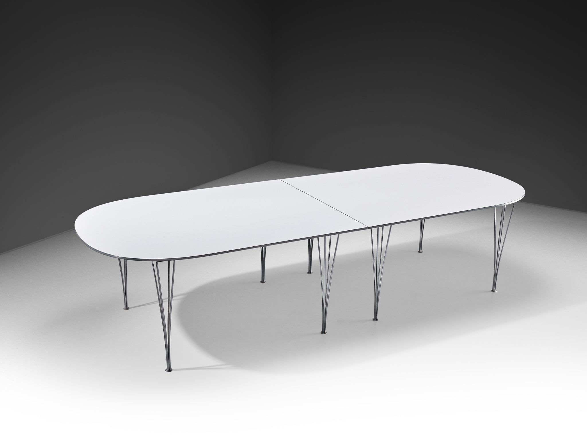 Bruno Mathsson and Piet Hein for Fritz Hansen 'Super-Ellipse' White Dining Table Tables Morentz