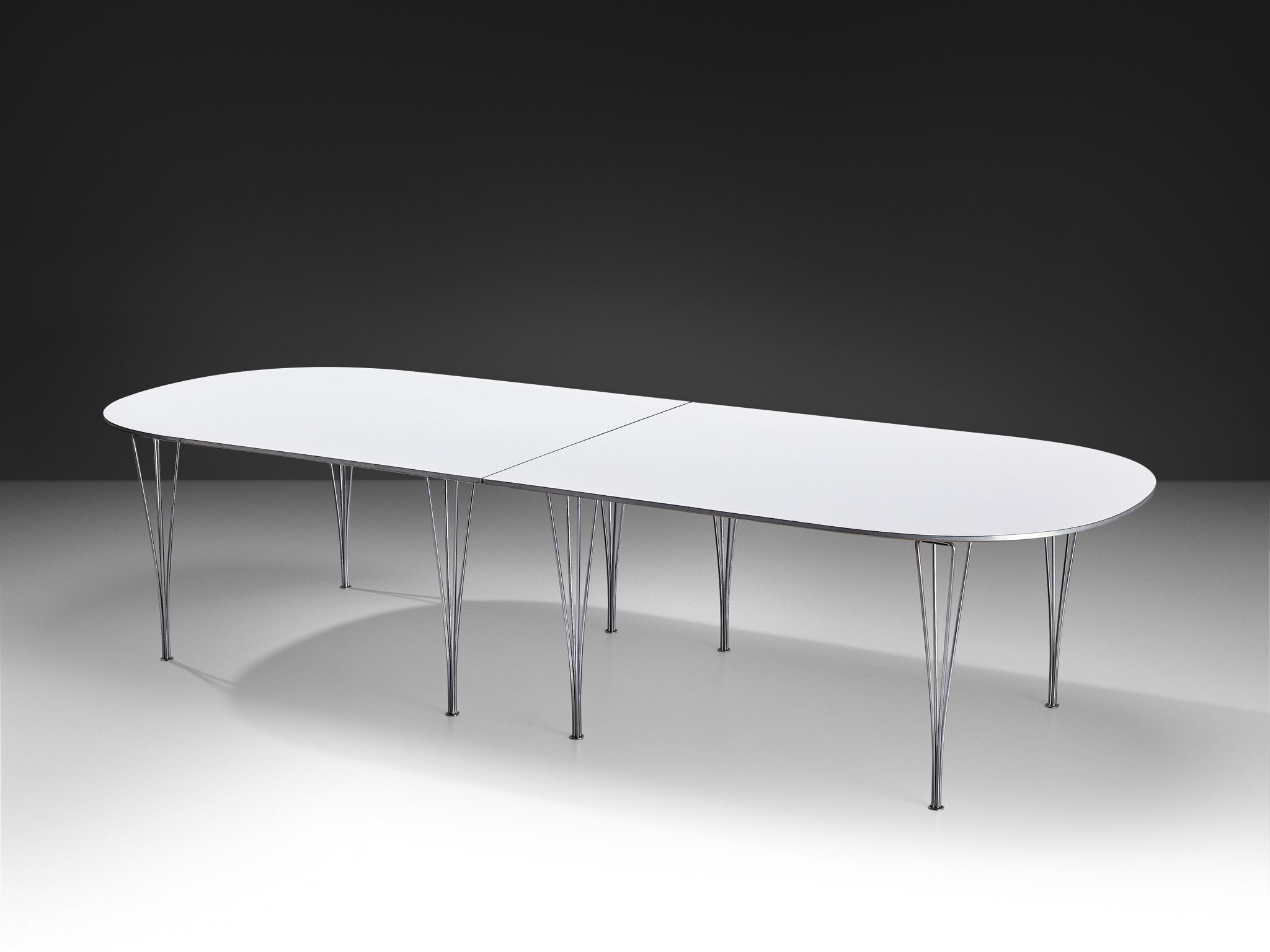 Bruno Mathsson and Piet Hein for Fritz Hansen 'Super-Ellipse' White Dining Table Tables Morentz