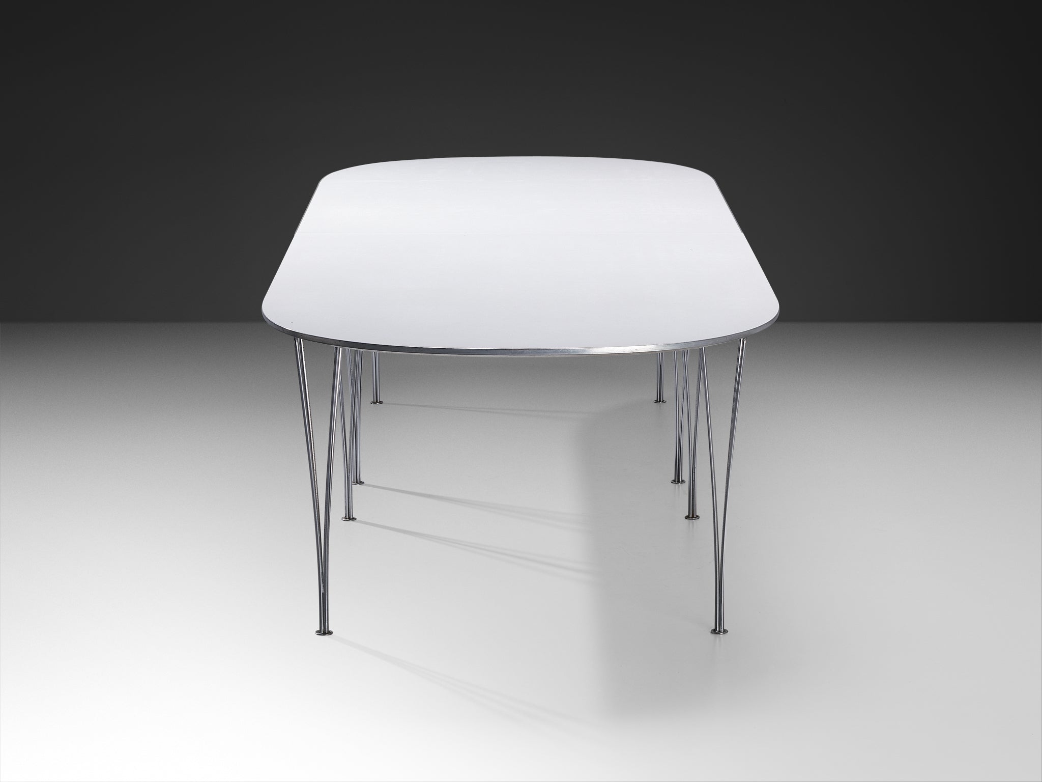 Bruno Mathsson and Piet Hein for Fritz Hansen 'Super-Ellipse' White Dining Table Tables Morentz