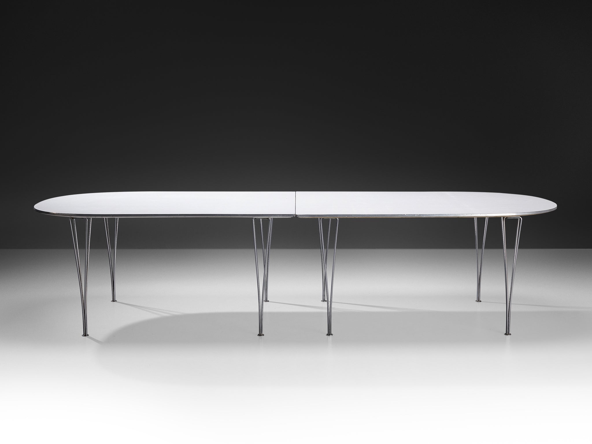 Bruno Mathsson and Piet Hein for Fritz Hansen 'Super-Ellipse' White Dining Table Tables Morentz