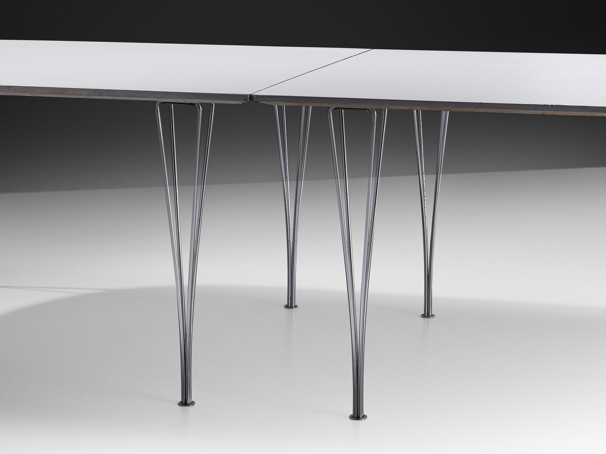 Bruno Mathsson and Piet Hein for Fritz Hansen 'Super-Ellipse' White Dining Table Tables Morentz
