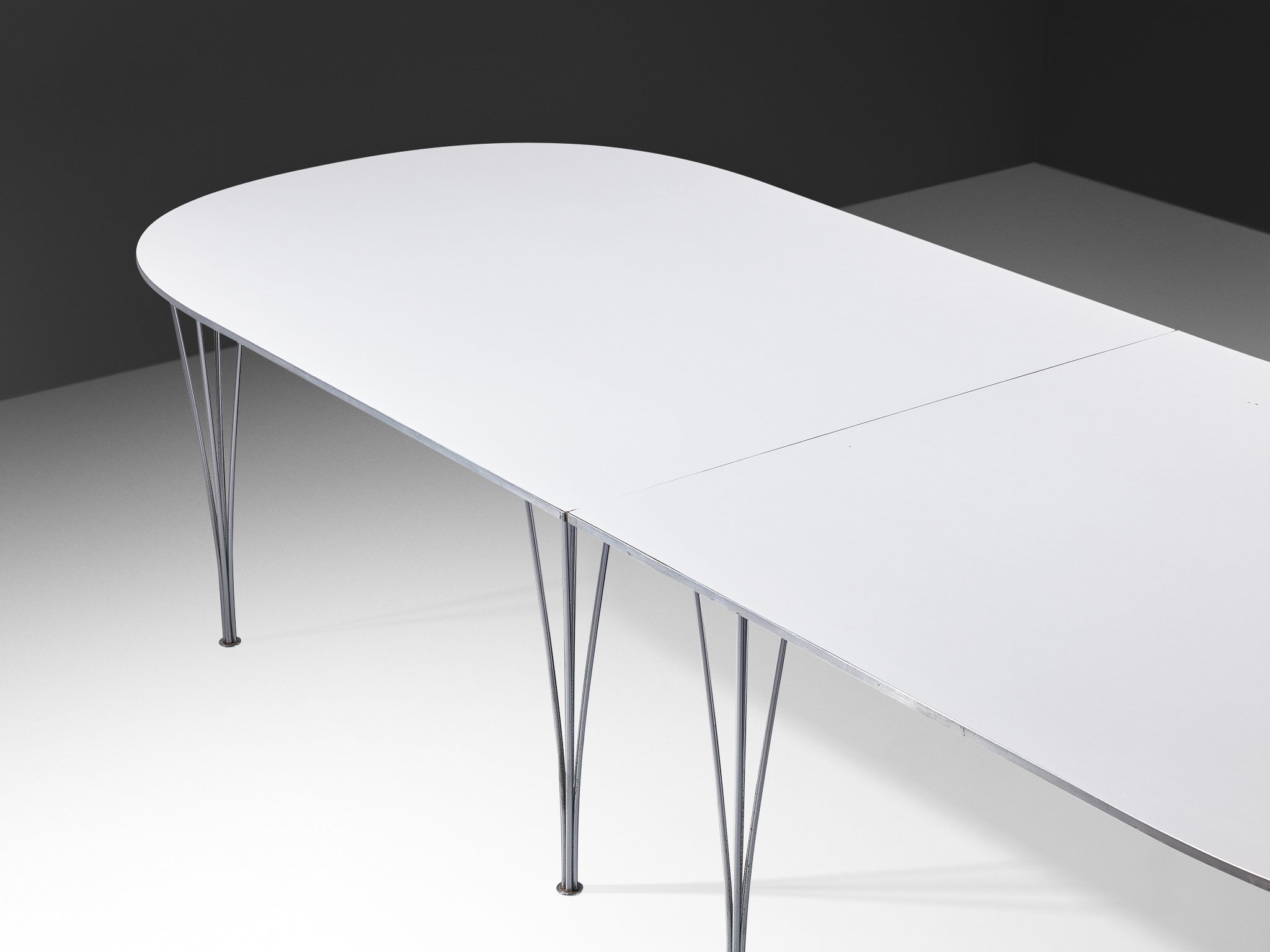 Bruno Mathsson and Piet Hein for Fritz Hansen 'Super-Ellipse' White Dining Table Tables Morentz