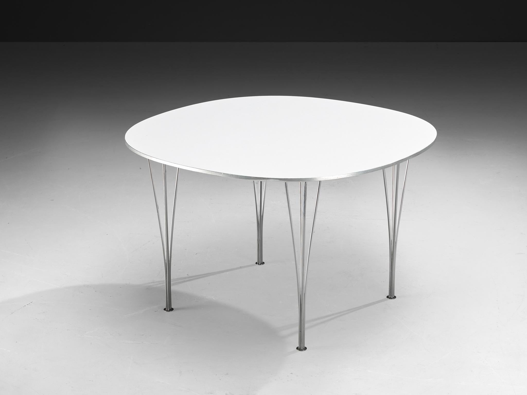 Bruno Mathsson Piet Hein for Fritz Hansen Super-Ellipse White Dining Table tables Morentz