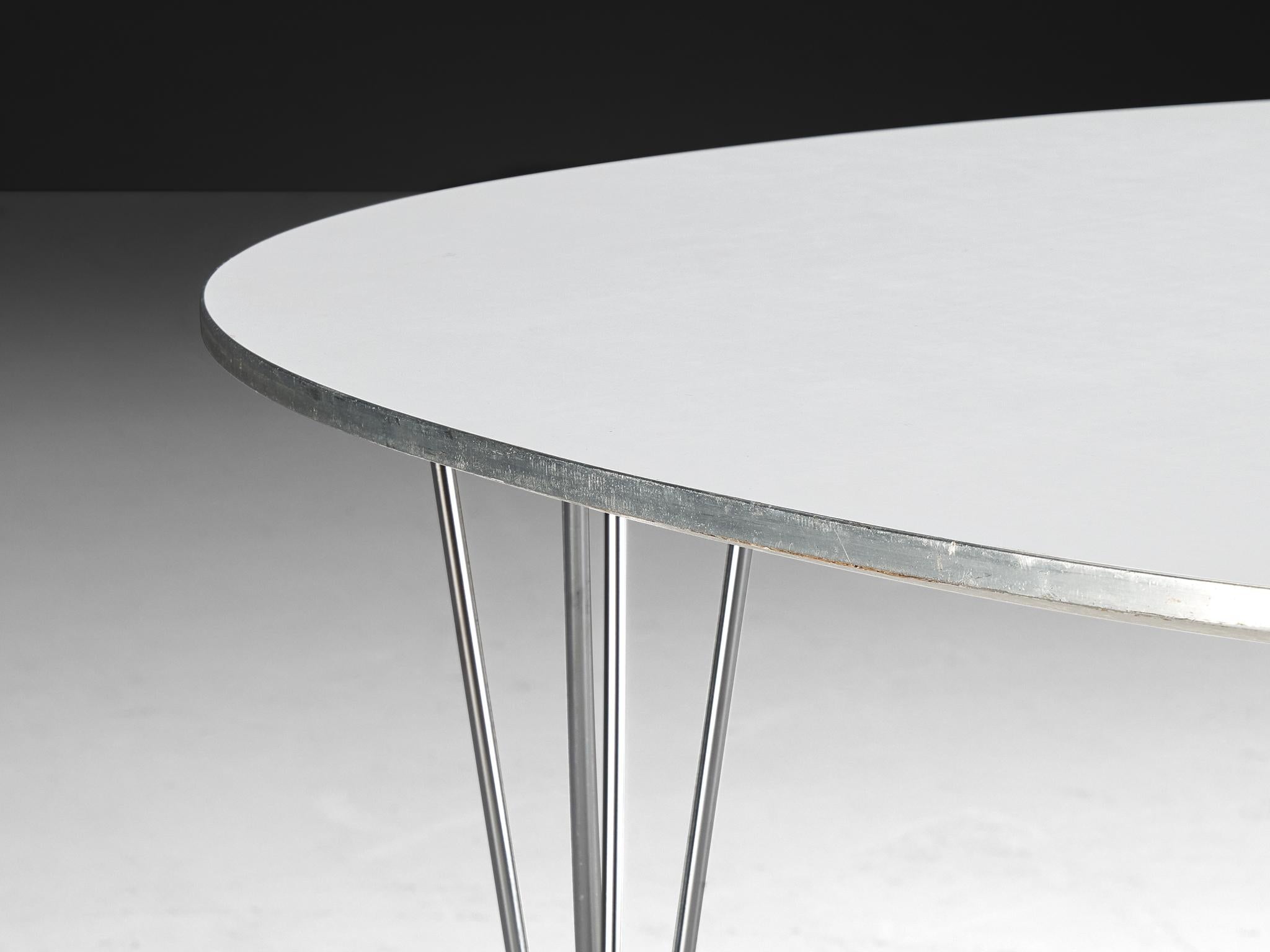 Bruno Mathsson Piet Hein for Fritz Hansen Super-Ellipse White Dining Table tables Morentz