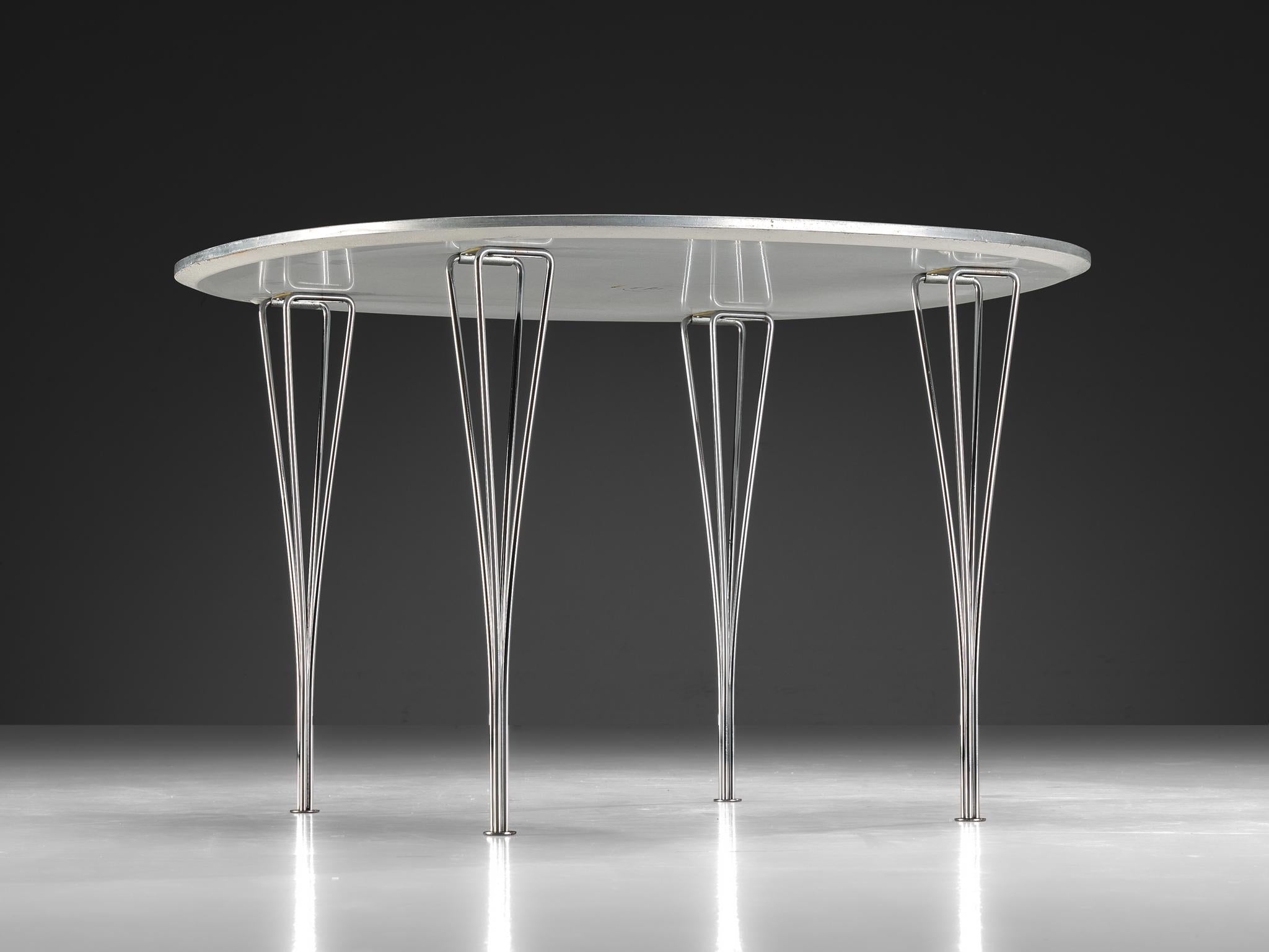 Bruno Mathsson Piet Hein for Fritz Hansen Super-Ellipse White Dining Table tables Morentz