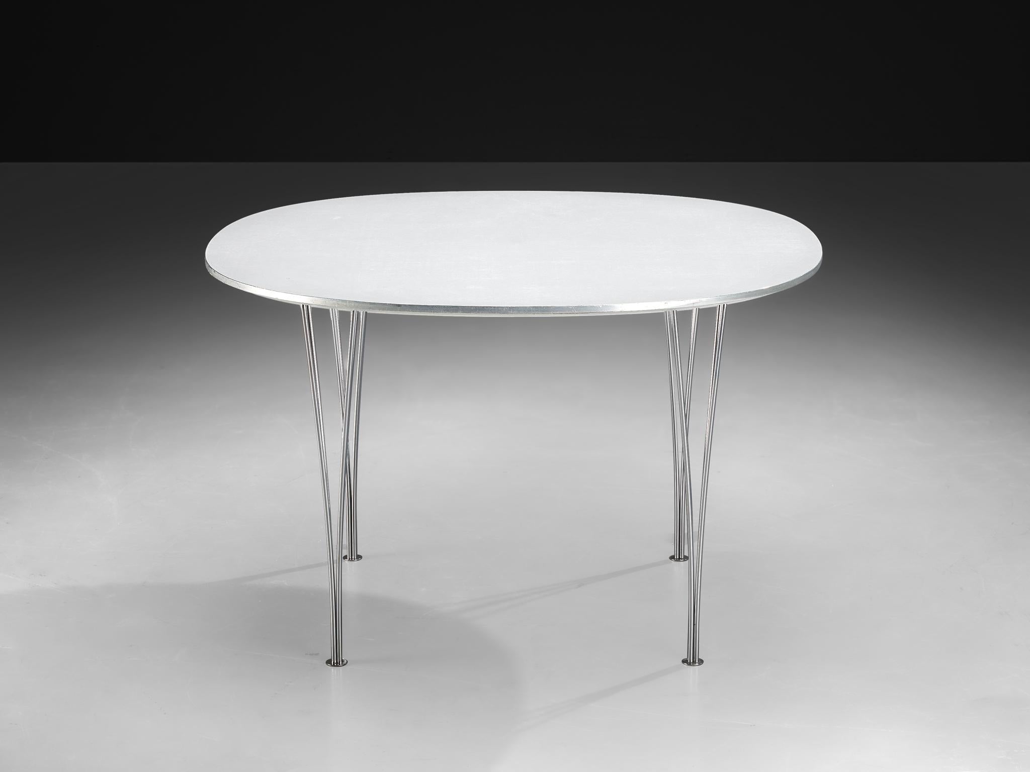 Bruno Mathsson Piet Hein for Fritz Hansen Super-Ellipse White Dining Table tables Morentz