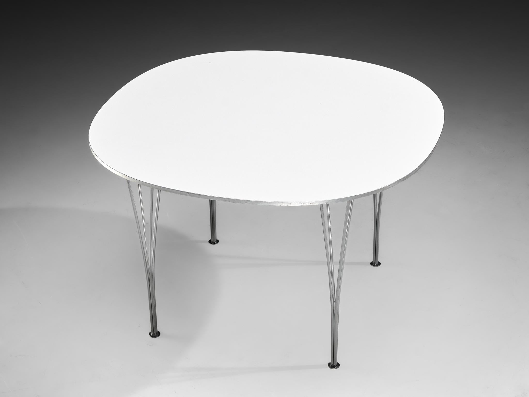 Bruno Mathsson Piet Hein for Fritz Hansen Super-Ellipse White Dining Table tables Morentz