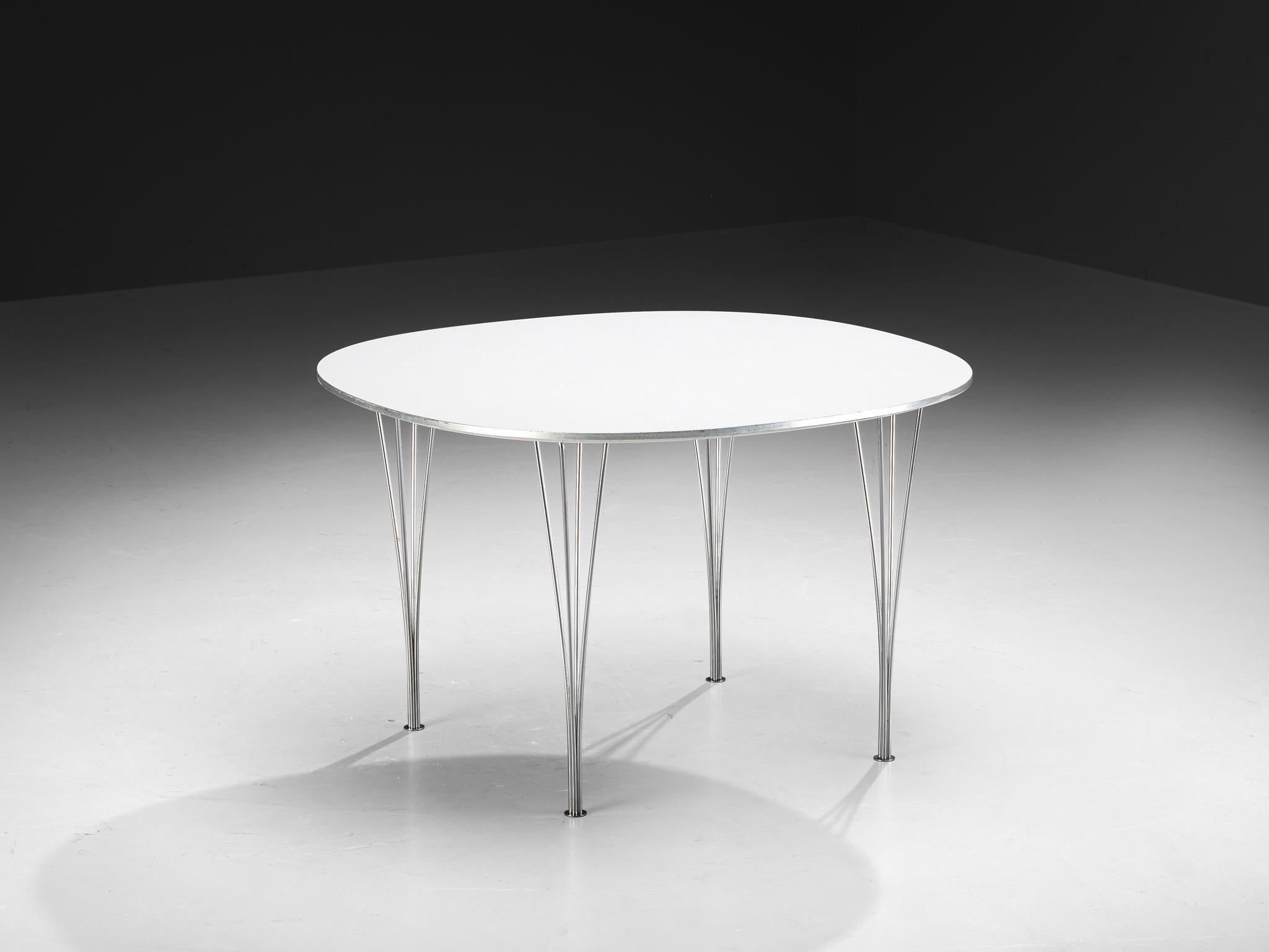 Bruno Mathsson Piet Hein for Fritz Hansen Super-Ellipse White Dining Table tables Morentz