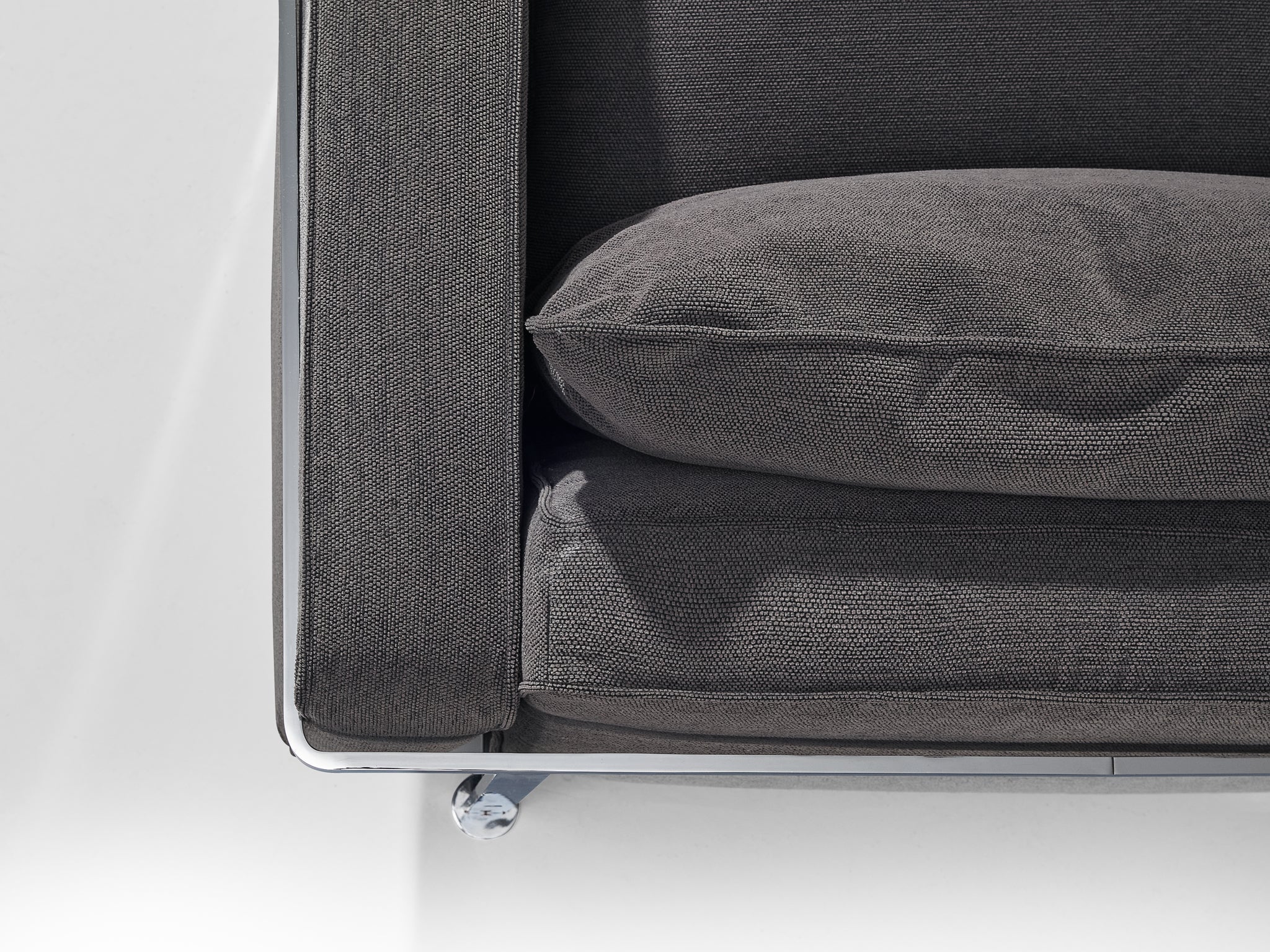 Robert Haussmann for De Sede Pair of Lounge Chairs in Grey Fabric and Steel seating Morentz