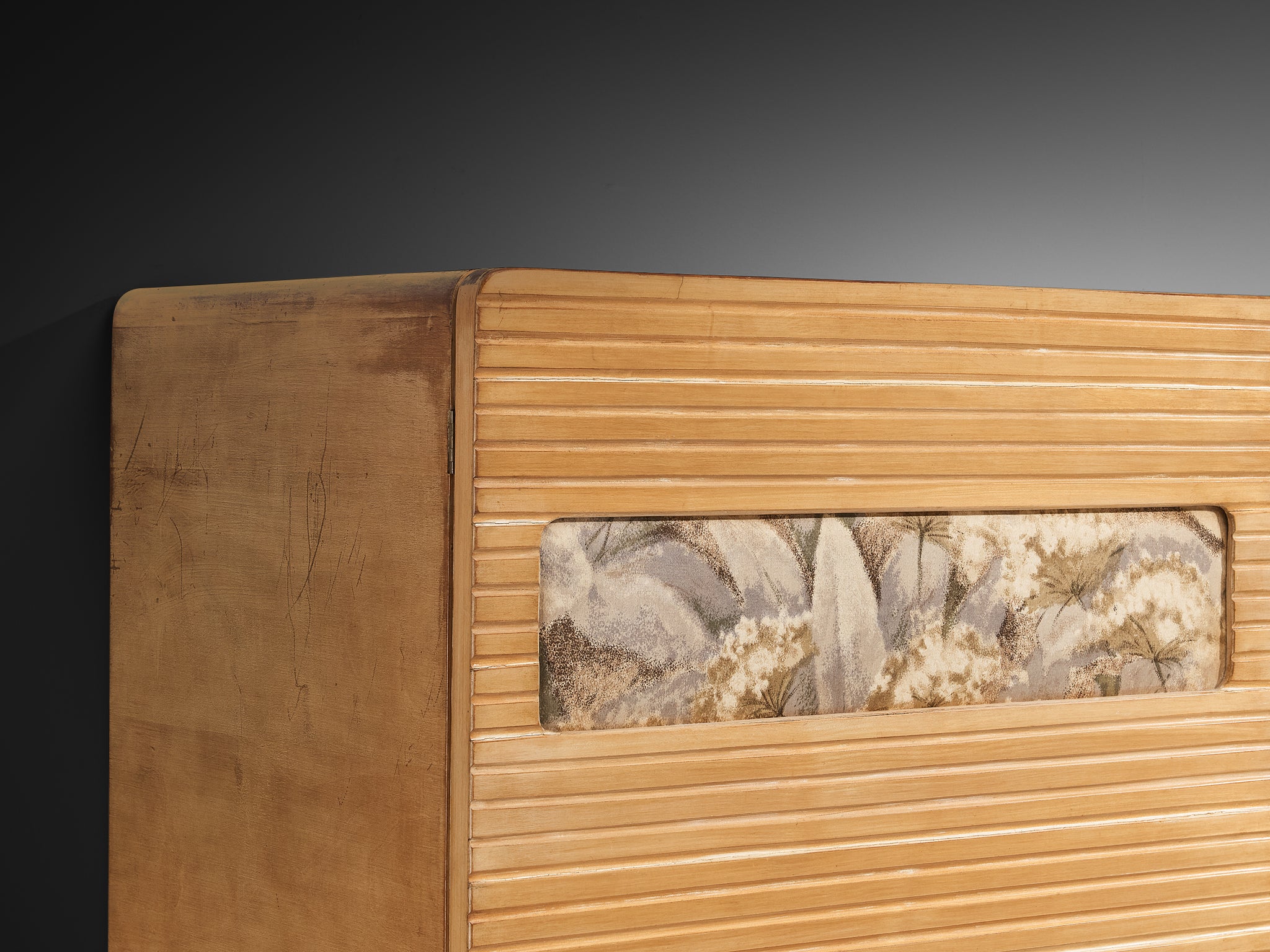 Unique Italian Large Wall Unit with Writing Desk in Maple and Birch Case pieces and storage cabinets Morentz