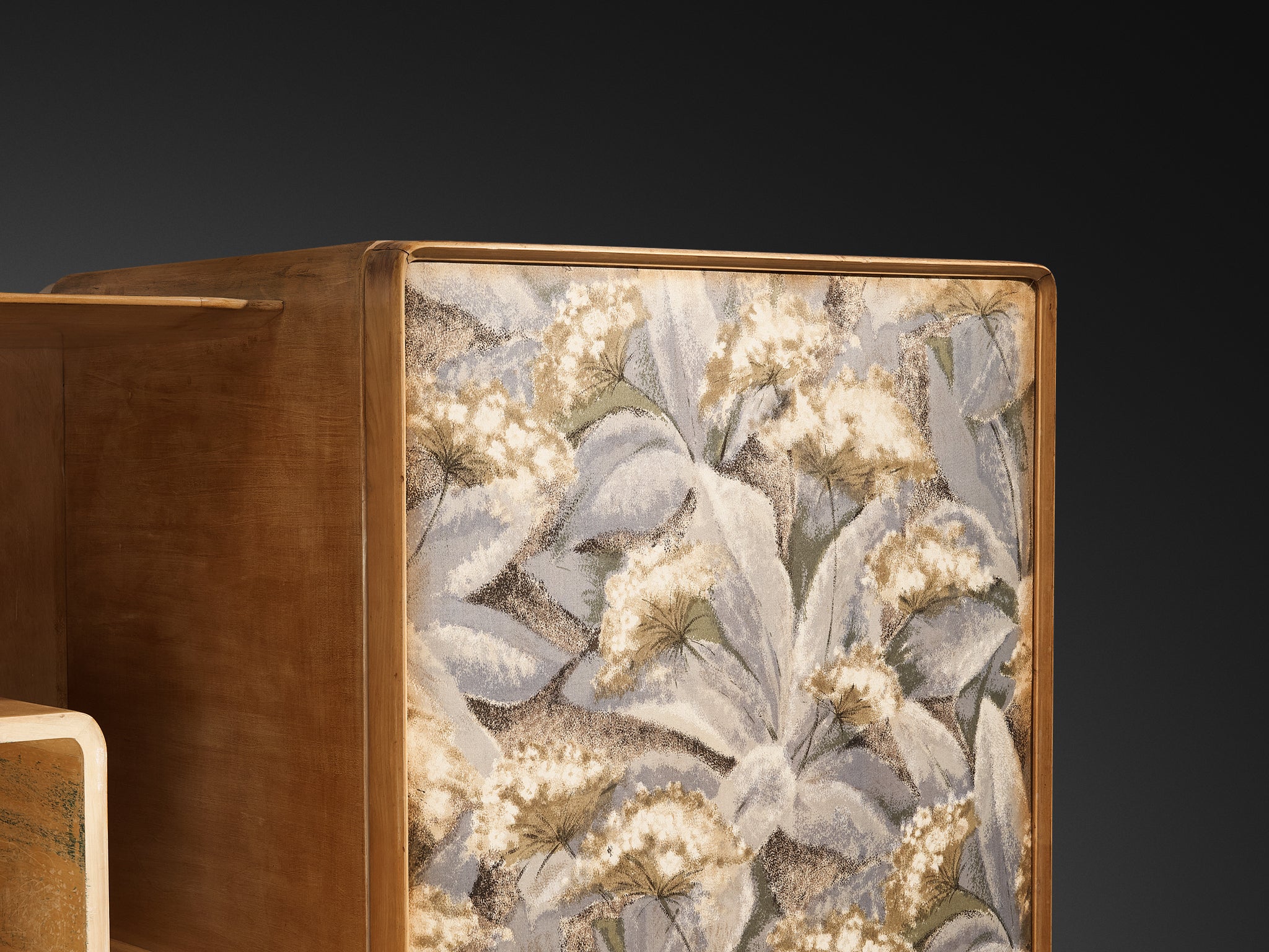 Unique Italian Large Wall Unit with Writing Desk in Maple and Birch Case pieces and storage cabinets Morentz