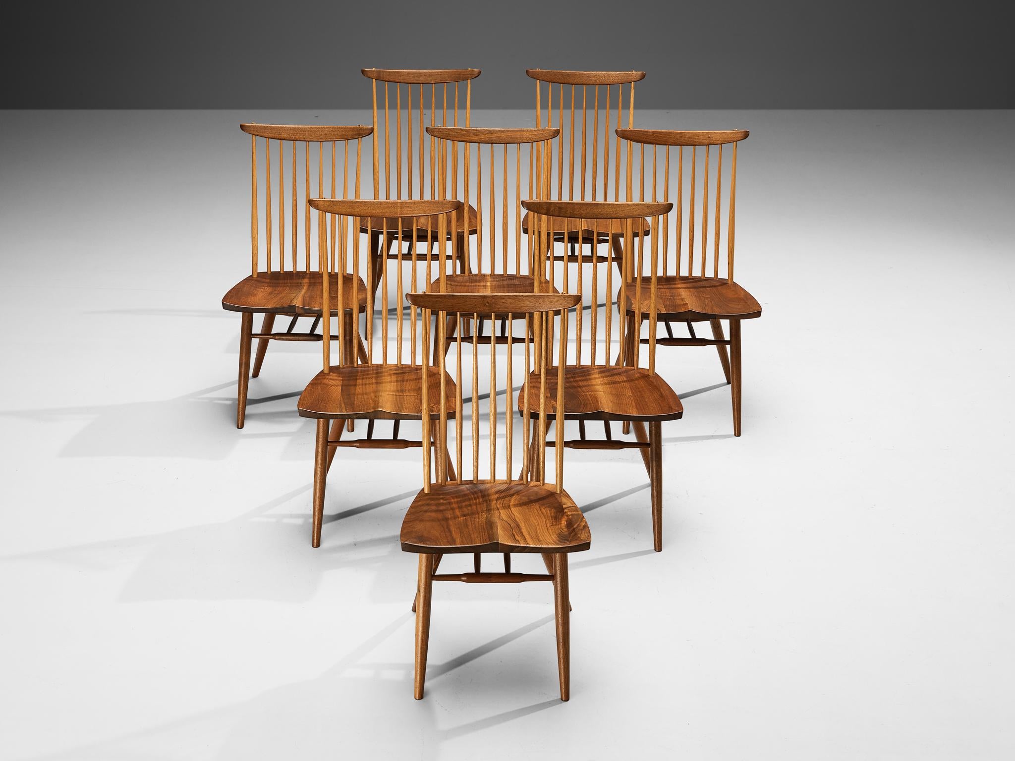 George Nakashima 'New' Dining Chairs in Walnut and Hickory