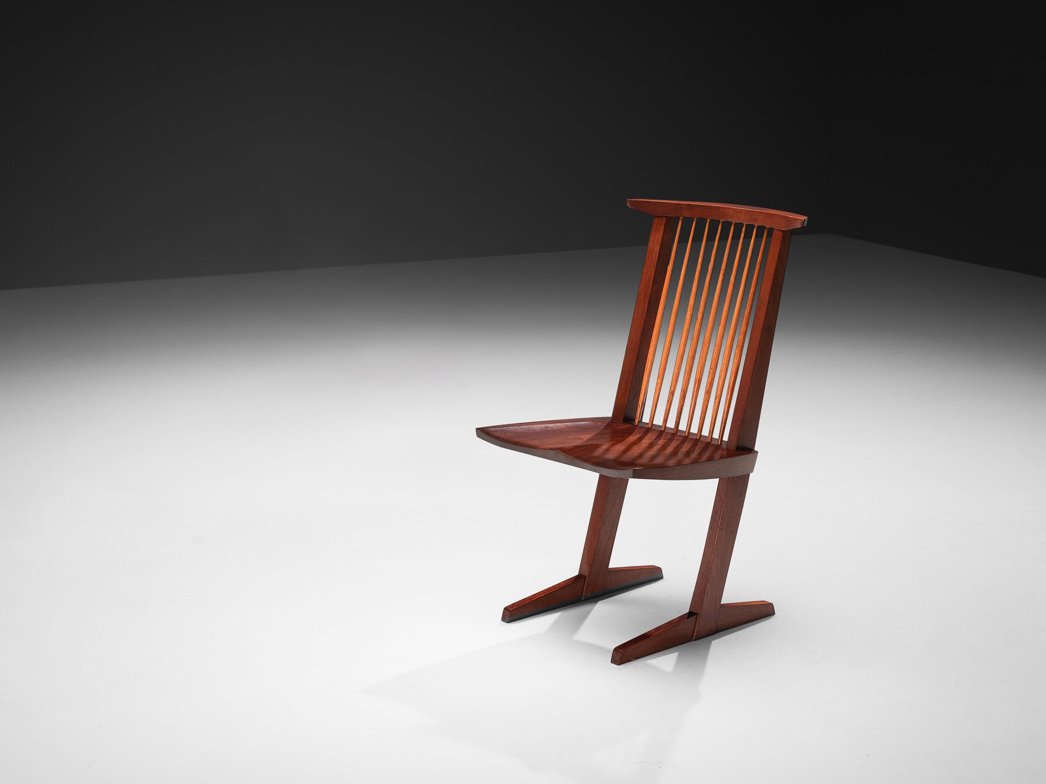 George Nakashima Set of Four 'Conoid' Chairs in Walnut Seating Morentz