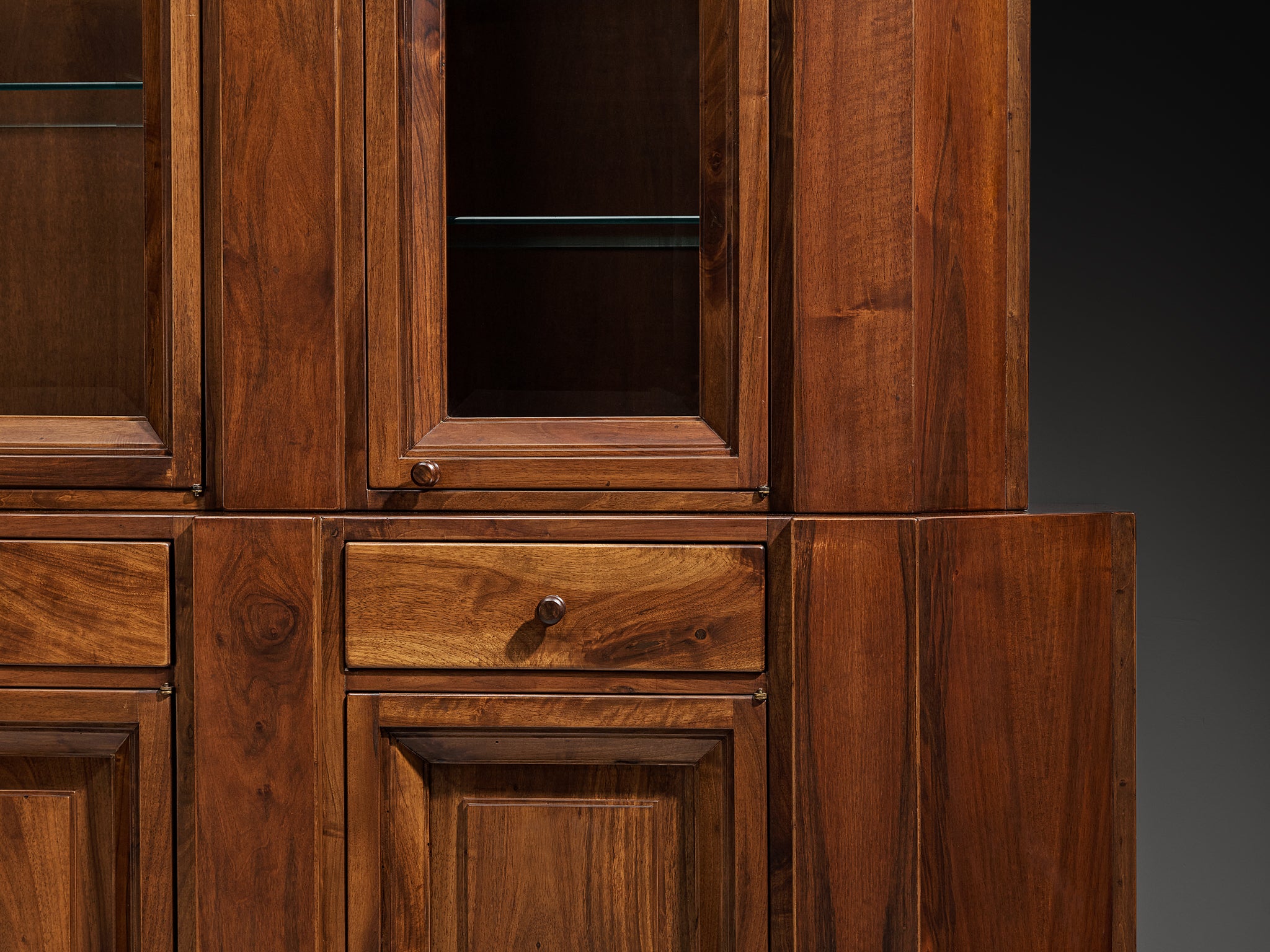 Giuseppe Rivadossi for Officina Rivadossi Library in Walnut Case pieces and storage cabinets Morentz