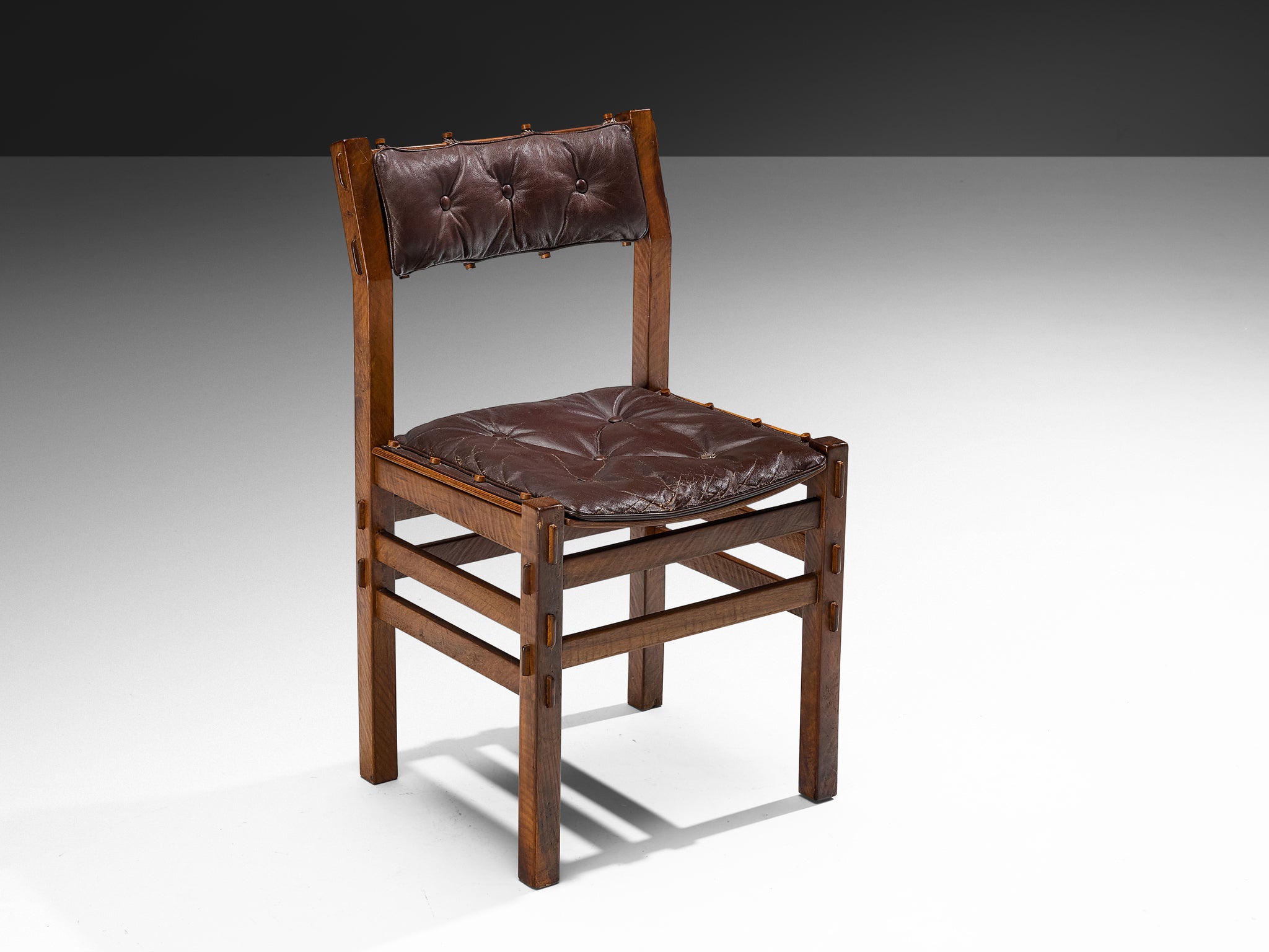 Giuseppe Rivadossi for Officina Rivadossi Dining Chair in Walnut Seating Morentz