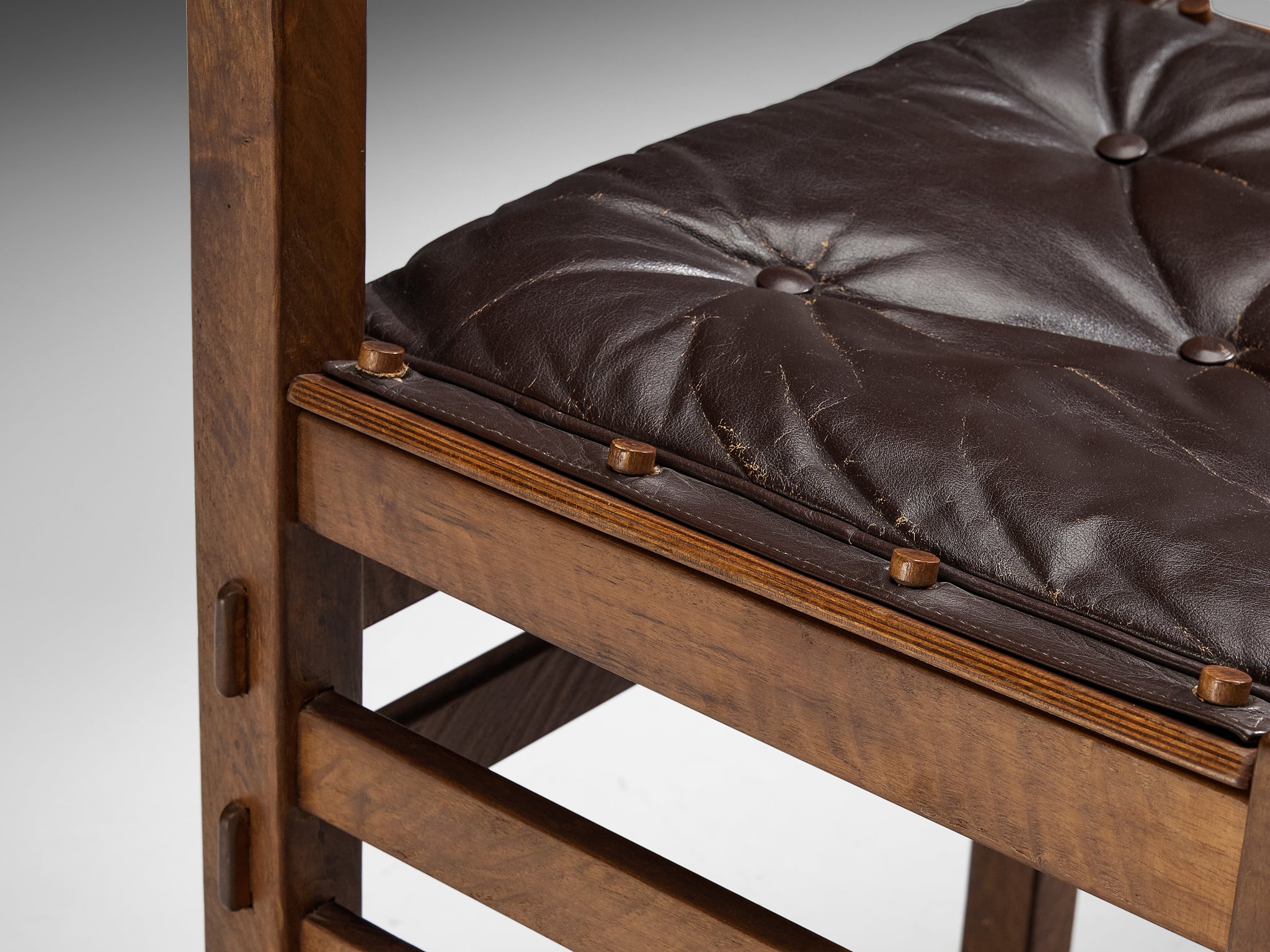 Giuseppe Rivadossi for Officina Rivadossi Dining Chair in Walnut Seating Morentz