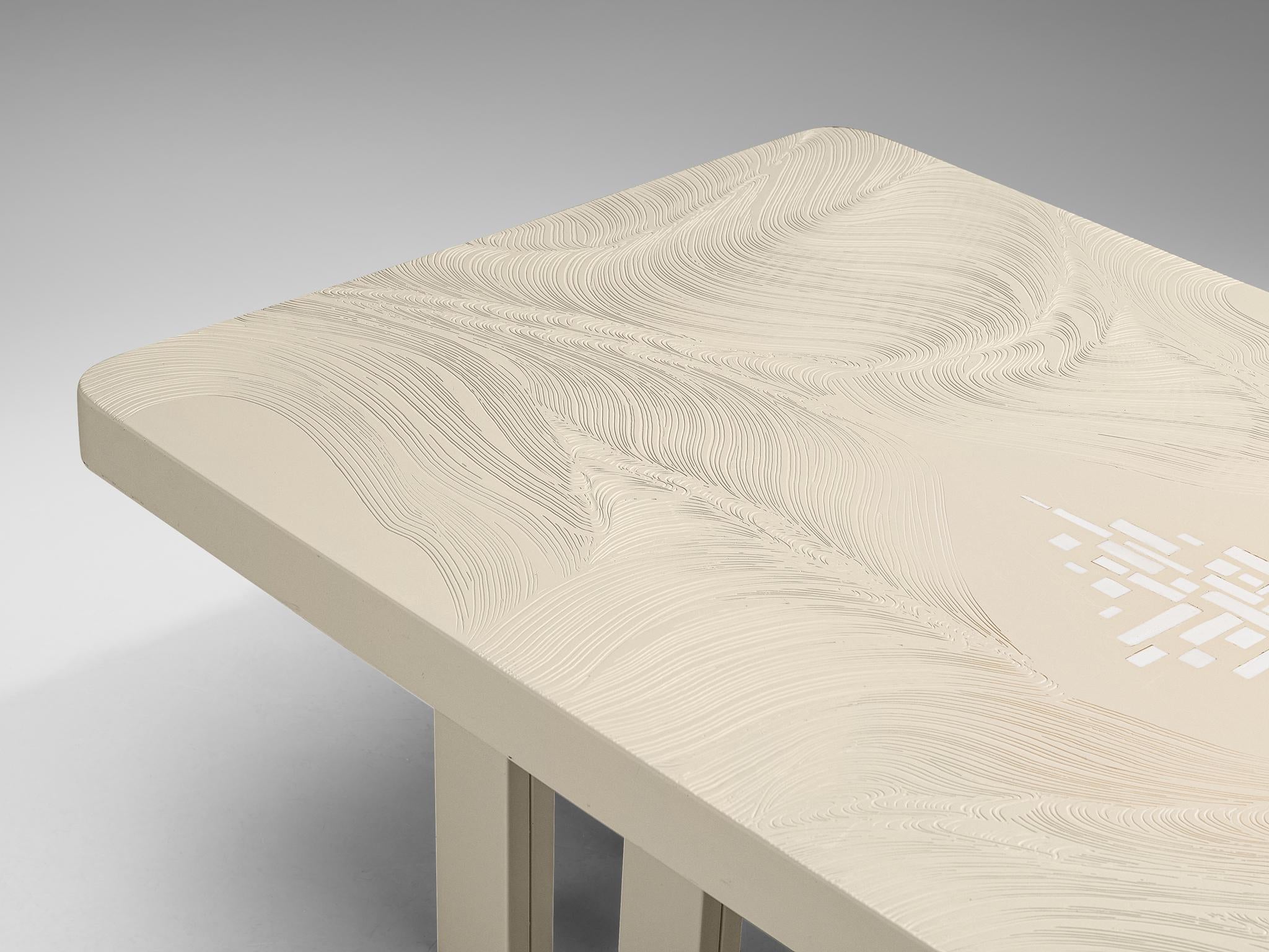 Jean Claude Dresse Rectangular Coffee Table in Off-White Resin tables Morentz