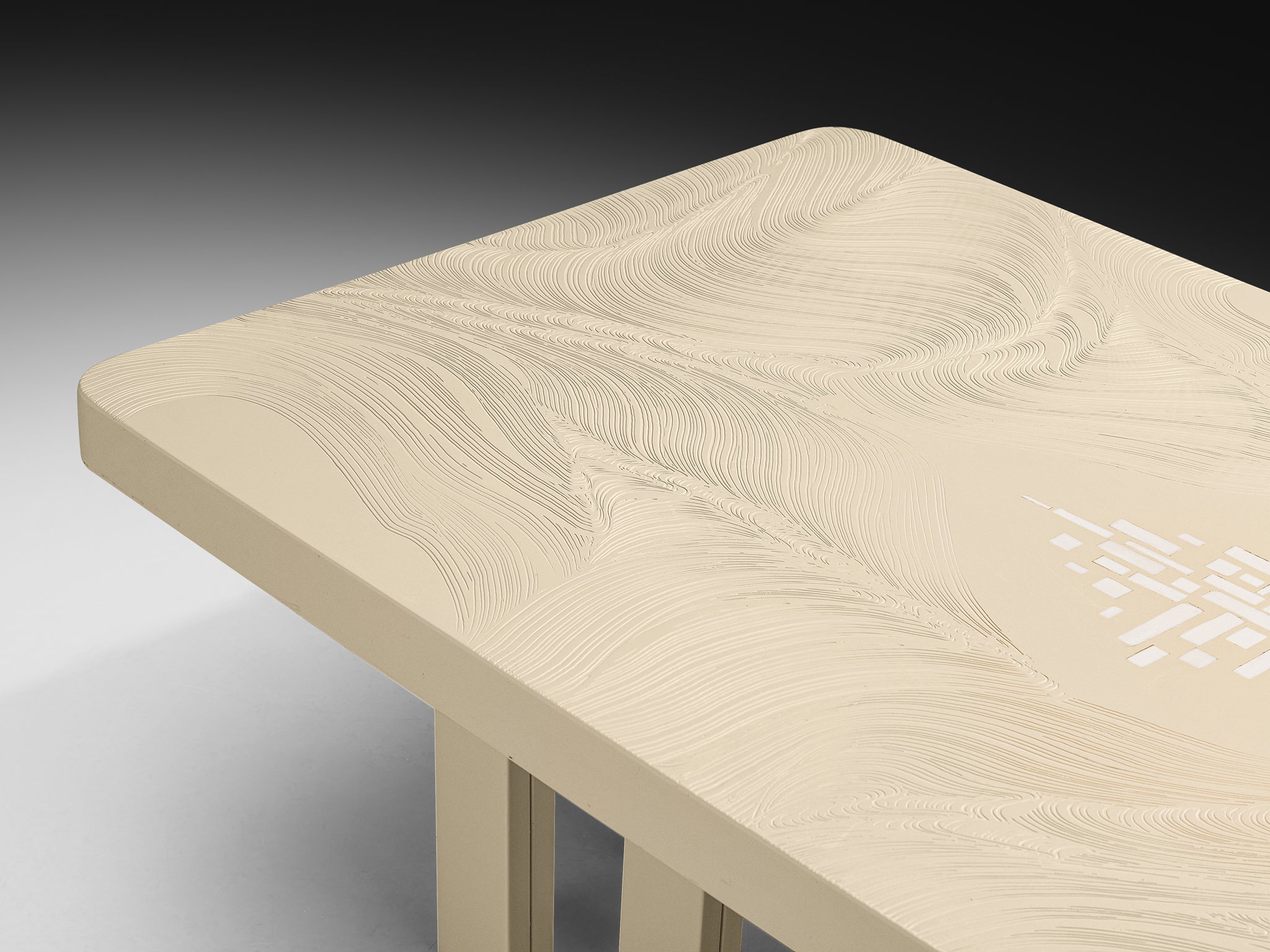 Jean Claude Dresse Rectangular Coffee Table in Off-White Resin Tables Morentz