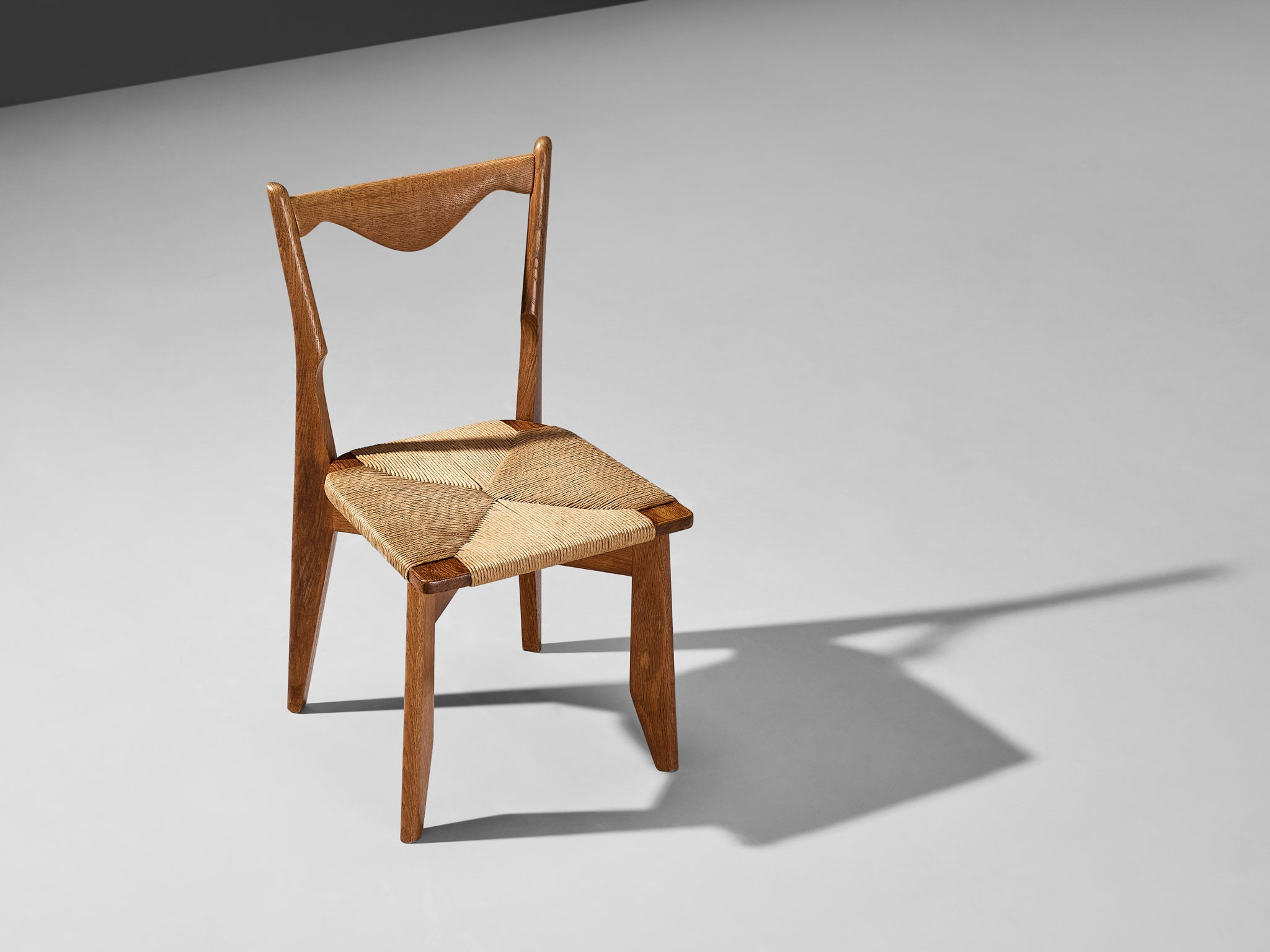 Guillerme & Chambron 'Thibault' Dining Chair in Oak and Papercord seating Morentz