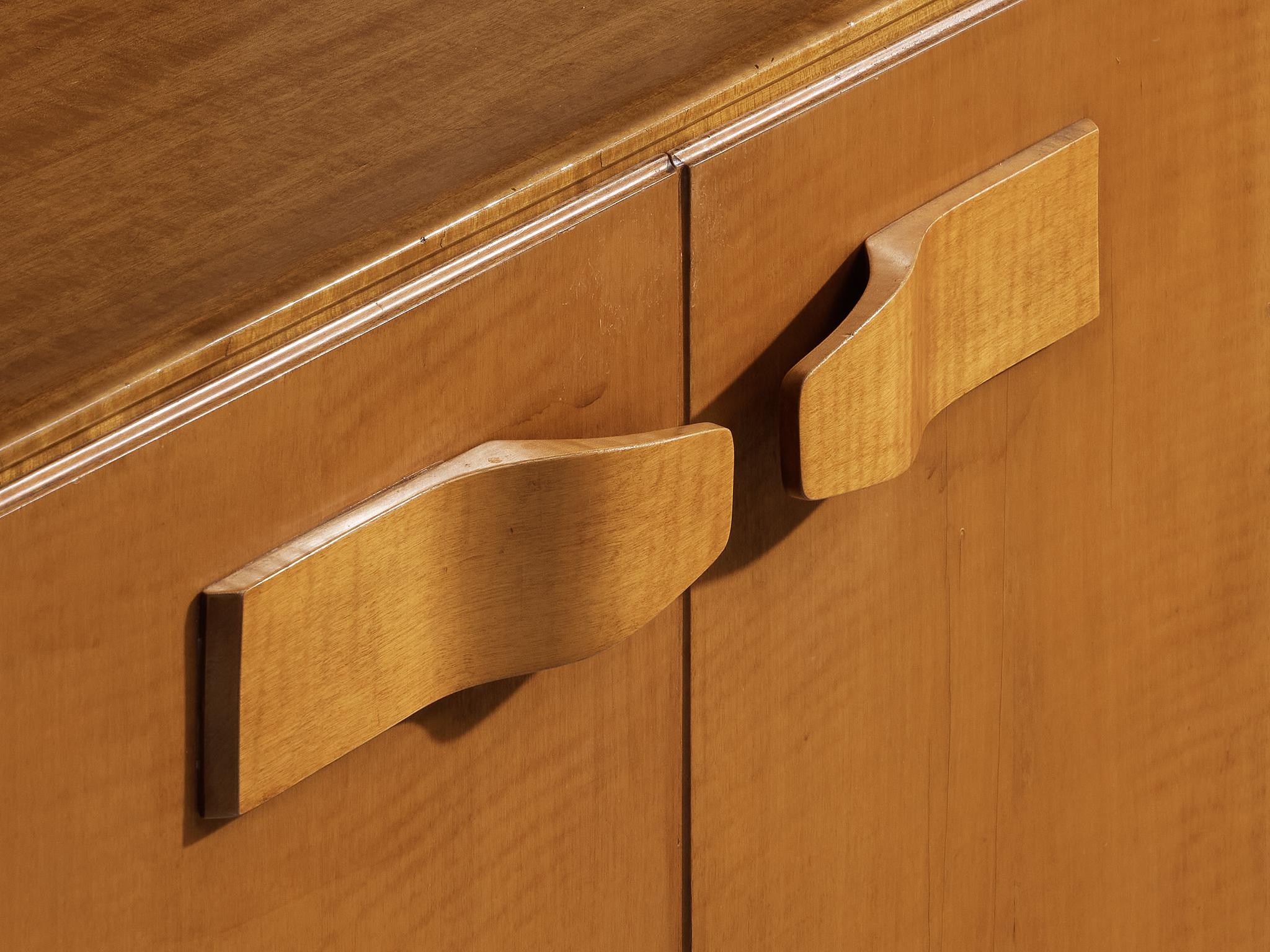 Mid-Century Modern Large Italian Bookcase in Cherry and Brass case pieces and storage cabinets Morentz