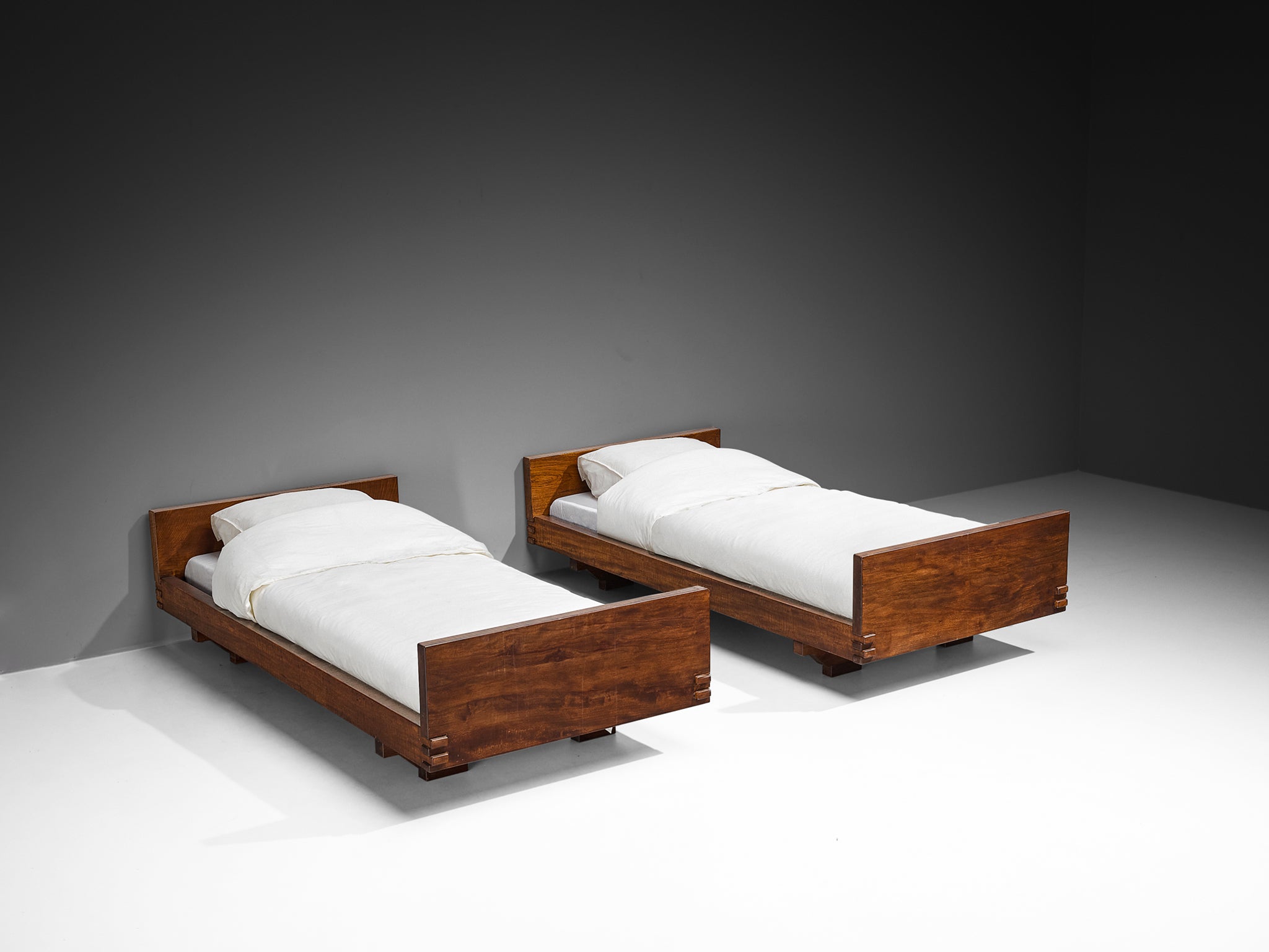 Giuseppe Rivadossi for Officina Rivadossi Single Beds in Walnut and Oak More Furniture and Collectibles Morentz