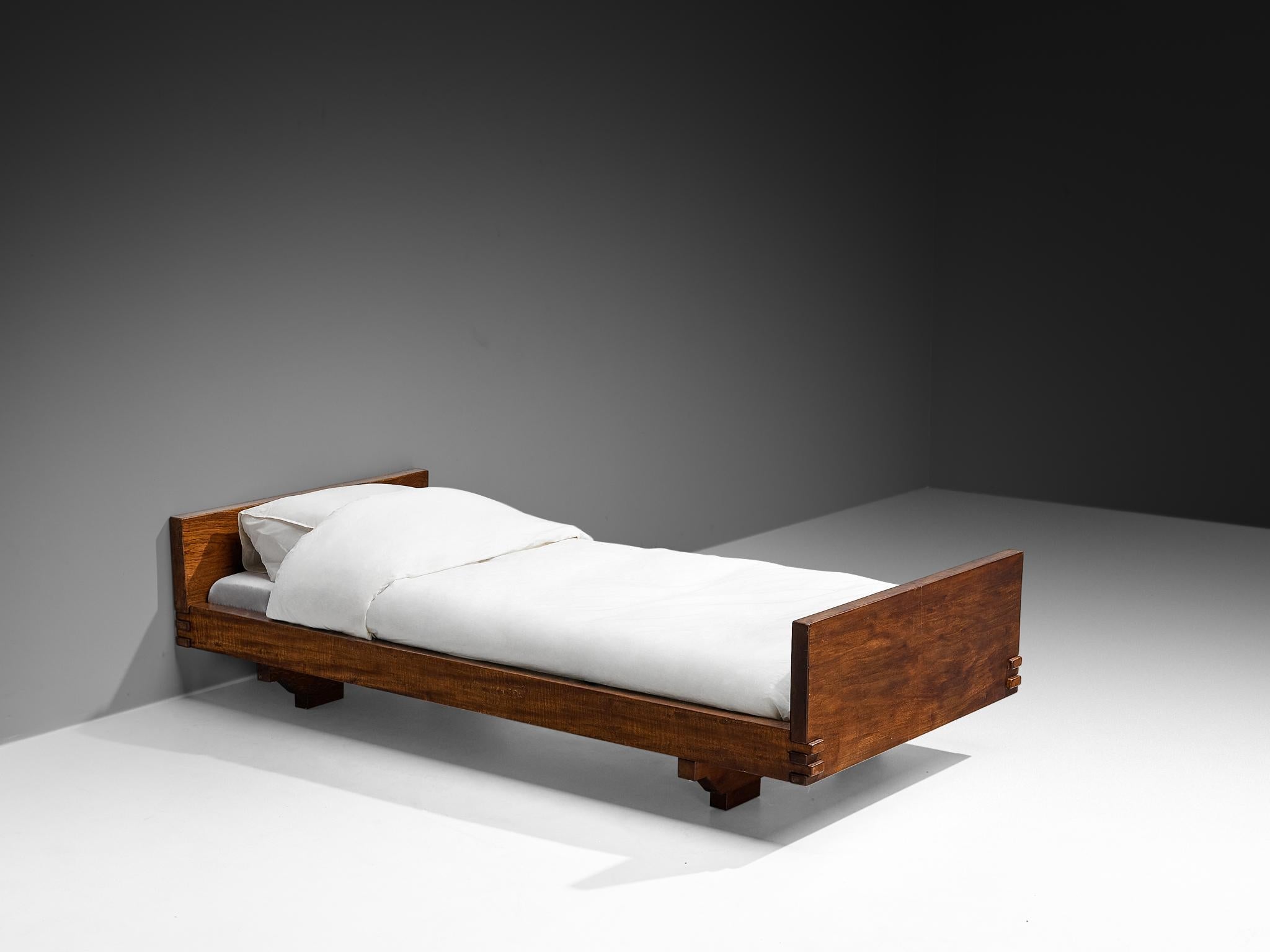 Giuseppe Rivadossi for Officina Rivadossi Single Bed in Walnut more furniture and collectibles Morentz