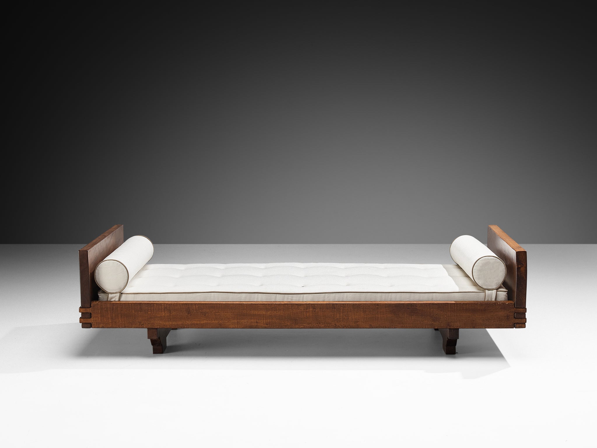 Giuseppe Rivadossi for Officina Rivadossi Single Bed in Walnut and Oak More Furniture and Collectibles Morentz