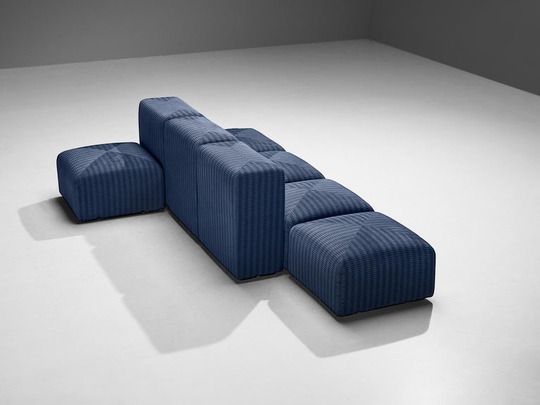 Giancarlo Piretti for Anonima Castelli 'Sistema 61' Sectional Sofa in Blue