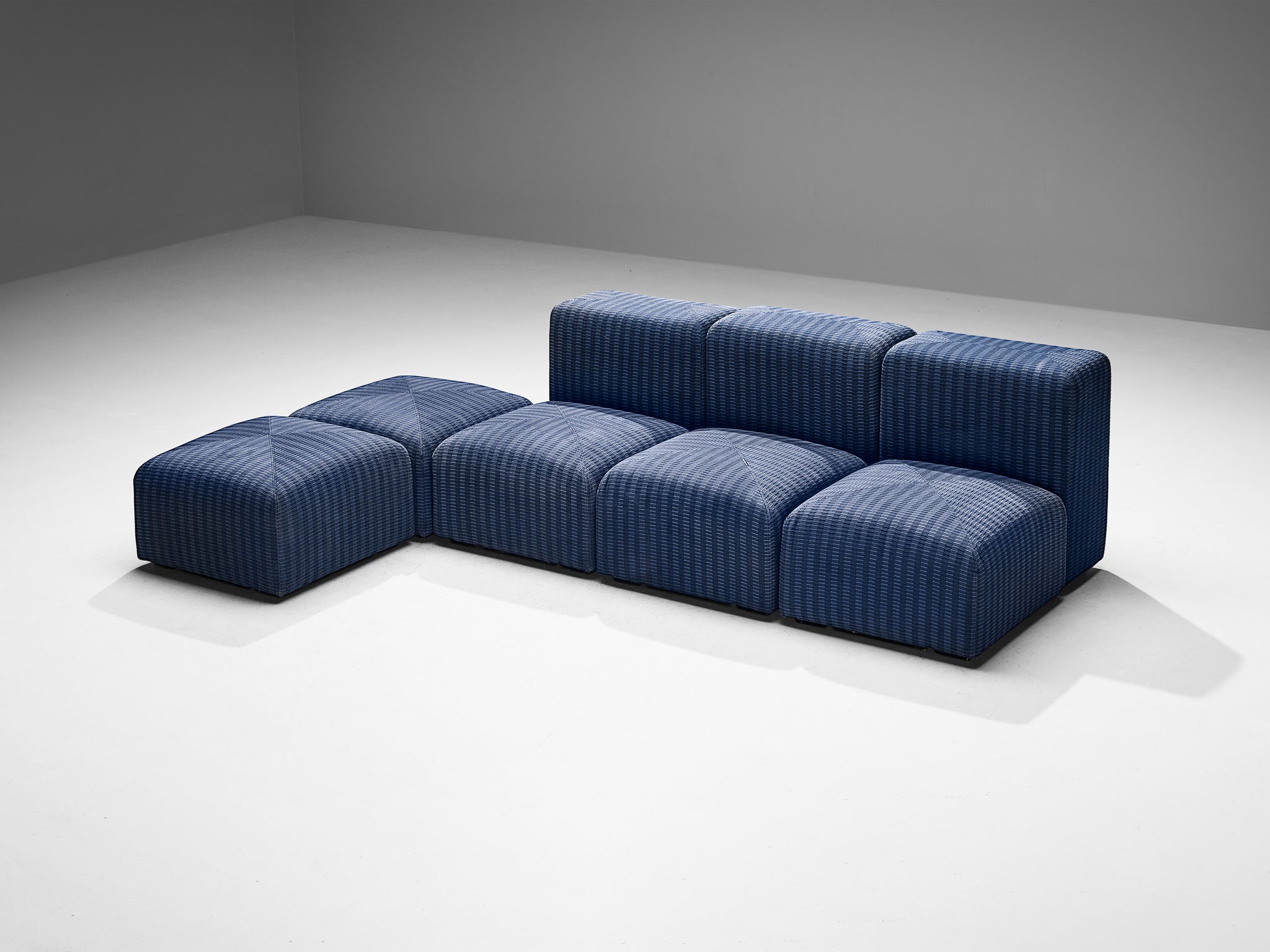 Giancarlo Piretti for Anonima Castelli 'Sistema 61' Sectional Sofa in Blue Seating Morentz