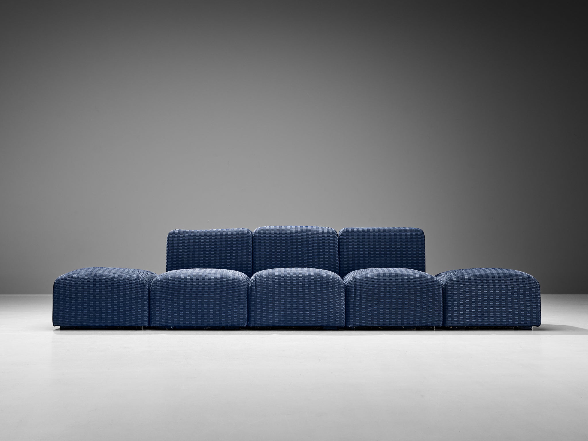 Giancarlo Piretti for Anonima Castelli 'Sistema 61' Sectional Sofa in Blue Seating Morentz