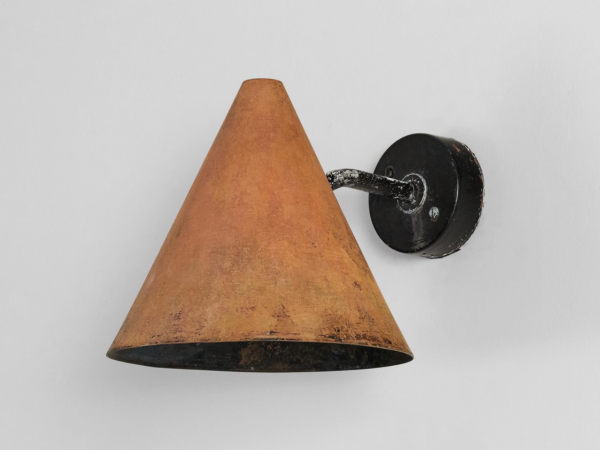 Hans-Agne Jakobsson 'Tratten' Wall Light in Patinated Copper