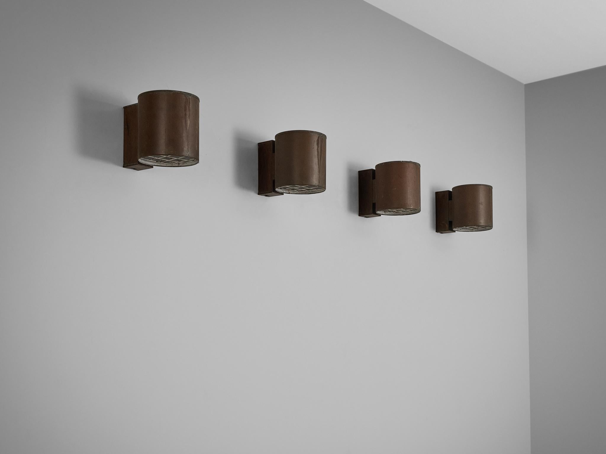 Large Swedish Wall Lights in Patinated Copper lighting Morentz