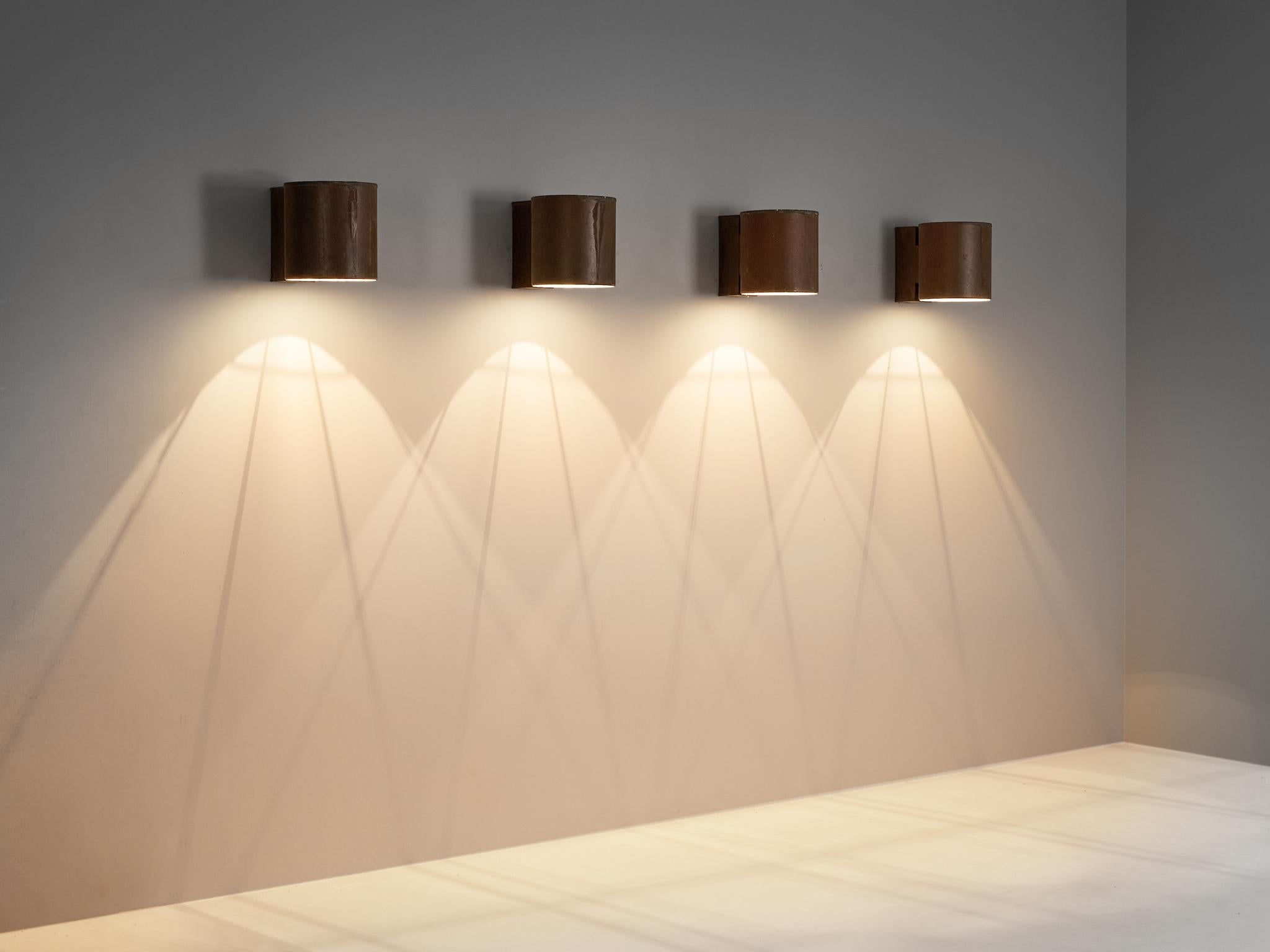 Large Swedish Wall Lights in Patinated Copper lighting Morentz