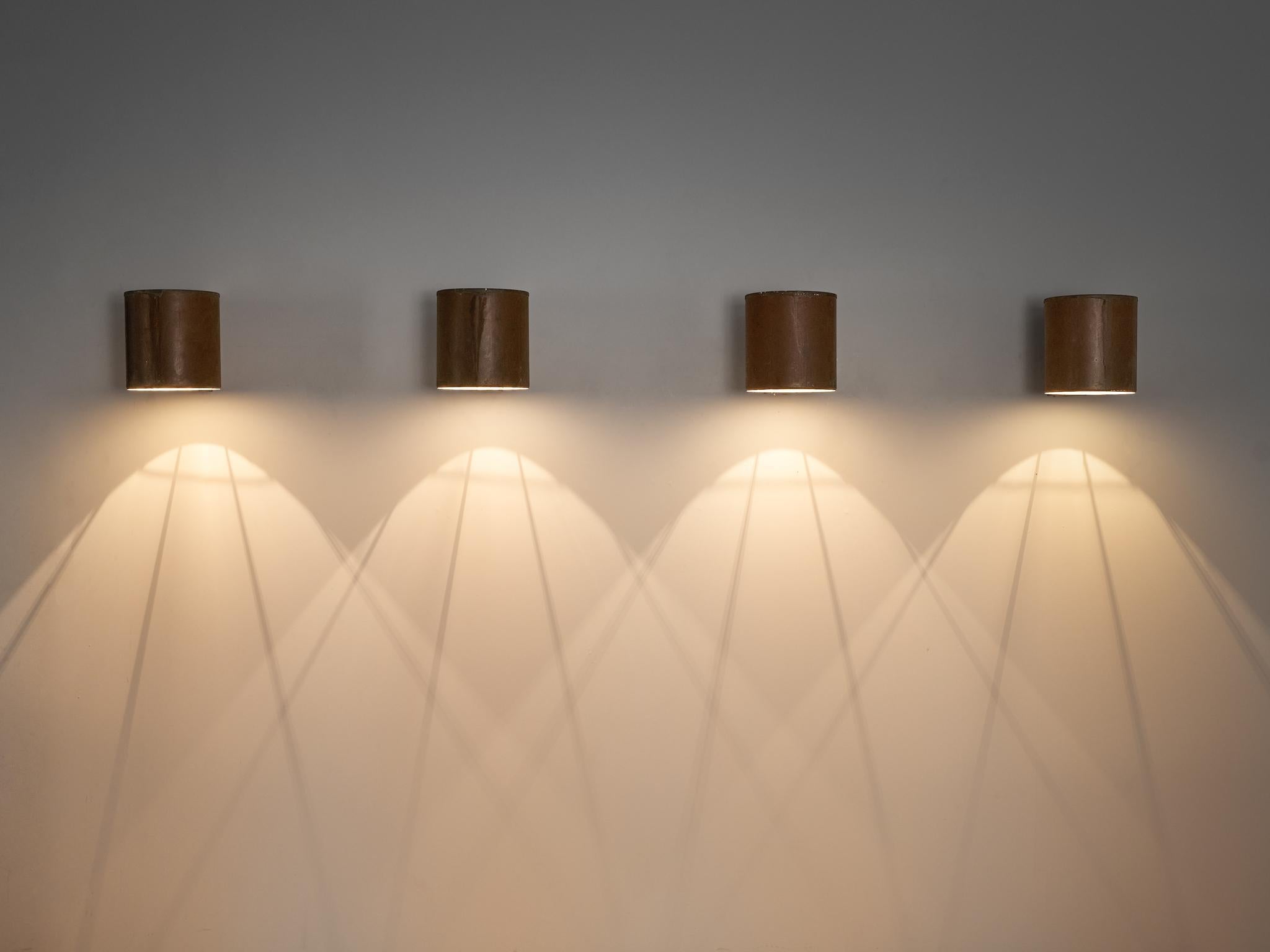 Large Swedish Wall Lights in Patinated Copper lighting Morentz