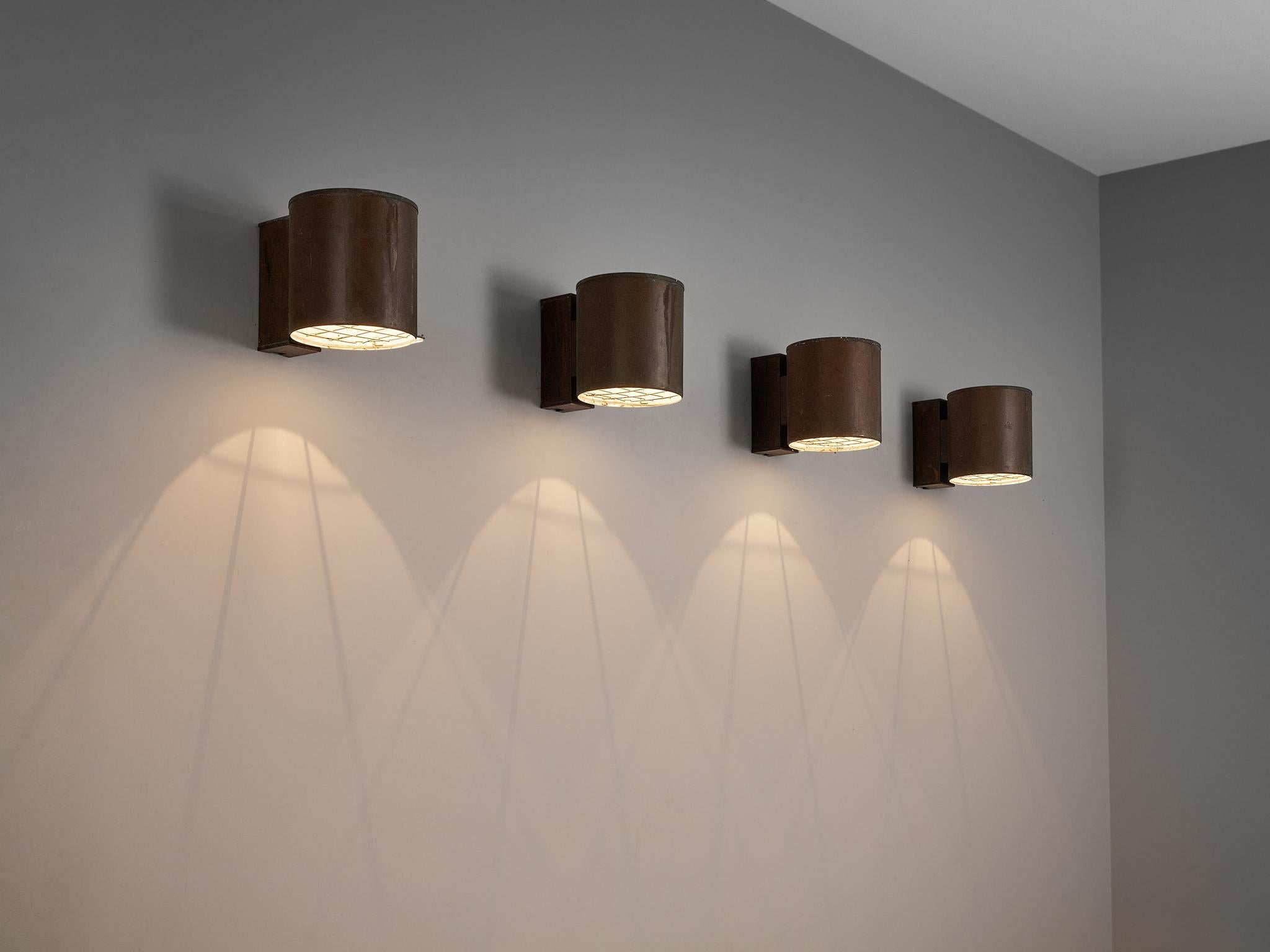 Large Swedish Wall Lights in Patinated Copper lighting Morentz