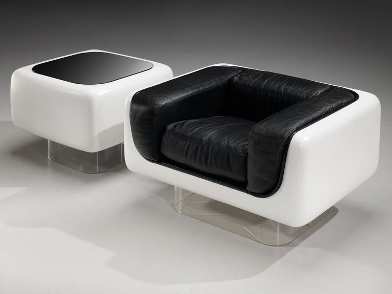 William Andrus for Steelcase Living Room Set in Fiberglass and Leather