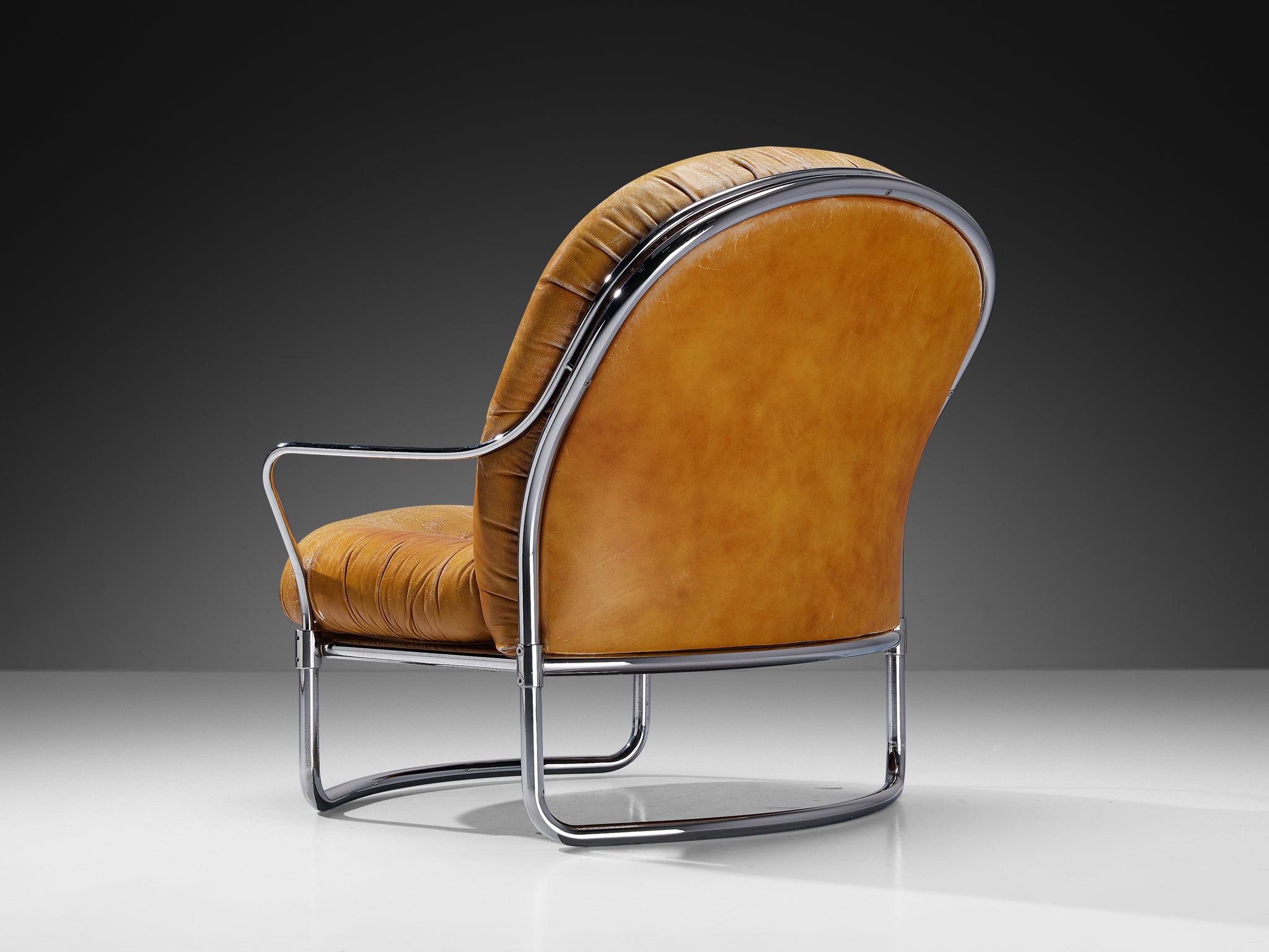 Carlo De Carli for Cinova '915' Lounge Chair in Cognac Leather Seating Morentz