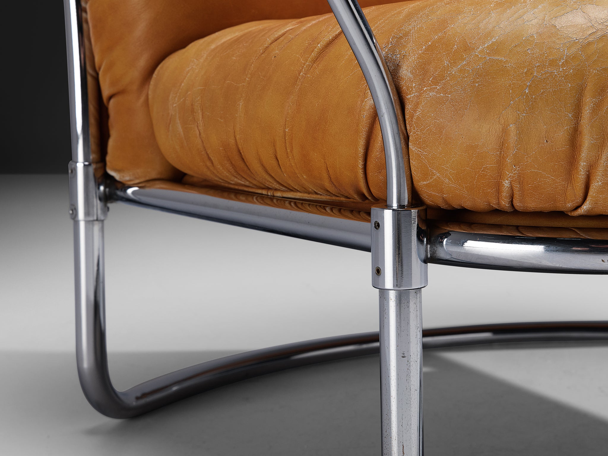 Carlo De Carli for Cinova '915' Lounge Chair in Cognac Leather Seating Morentz