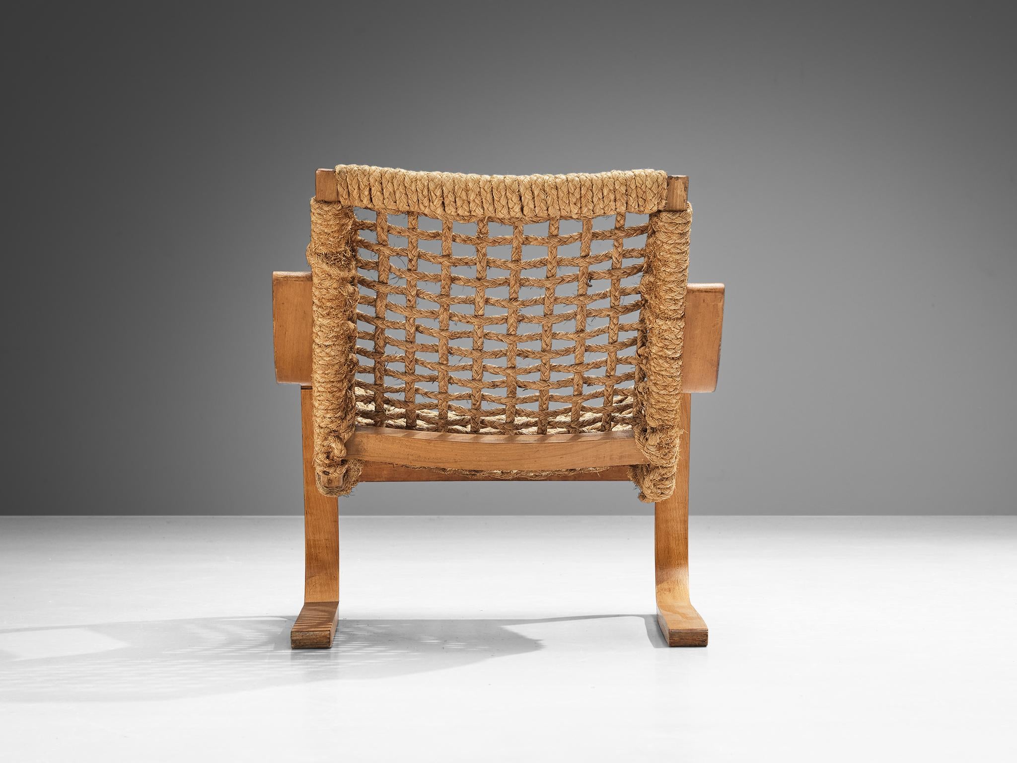 Rare 1930s Alvar Aalto for Stylclair in Plywood and Braided Straw seating Morentz