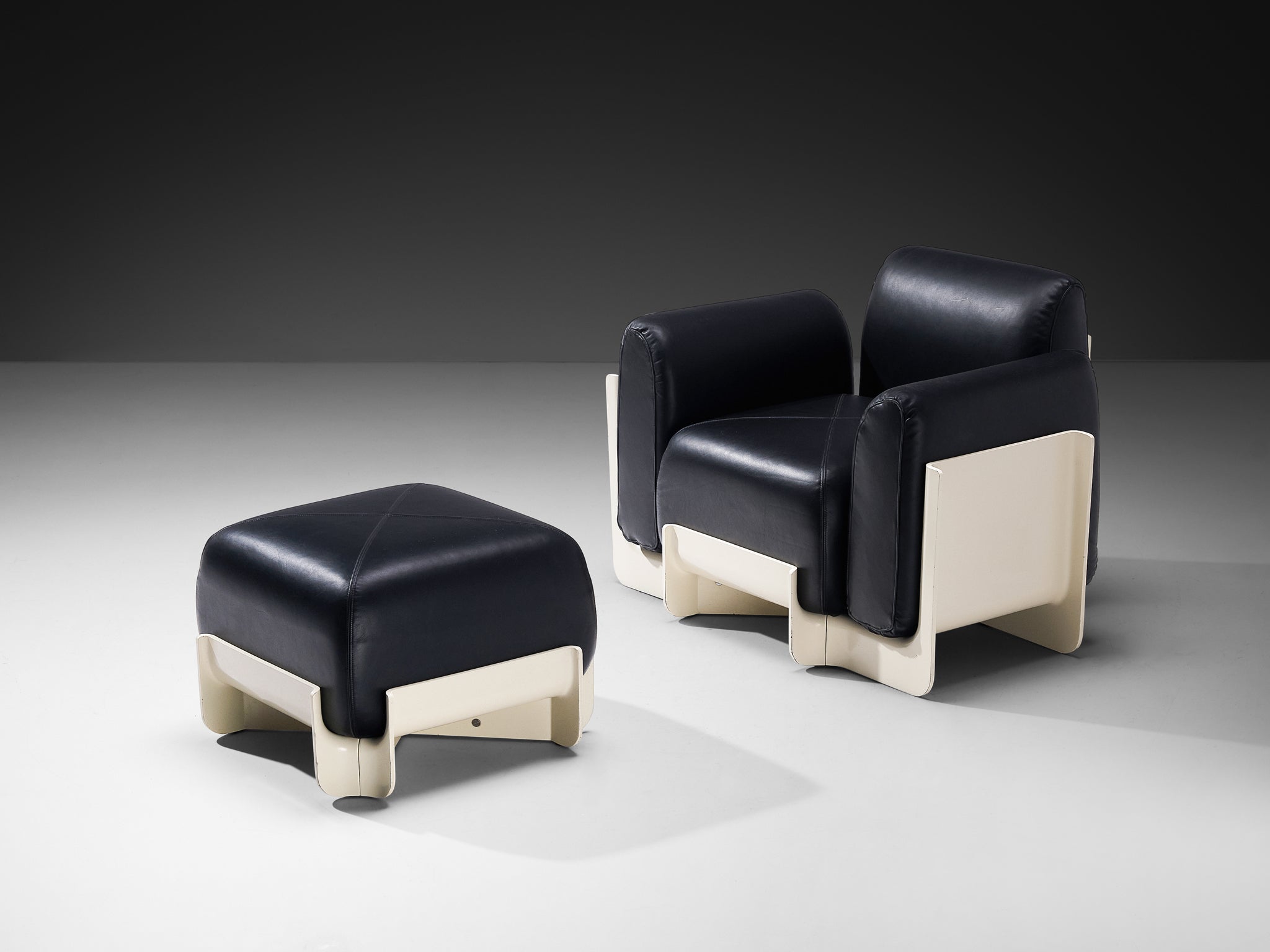Guarnacci, Padovano & Claudio Vagnoni for 1P 'Duna' Lounge Chair with Ottoman