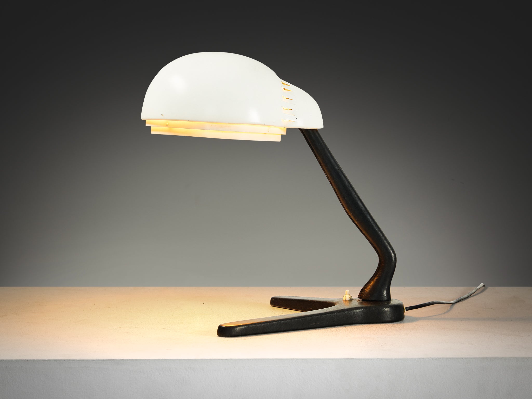 Alvar Aalto for Valaistustyö Ky ‘A704’ Table Lamp with White Shade Lighting Morentz