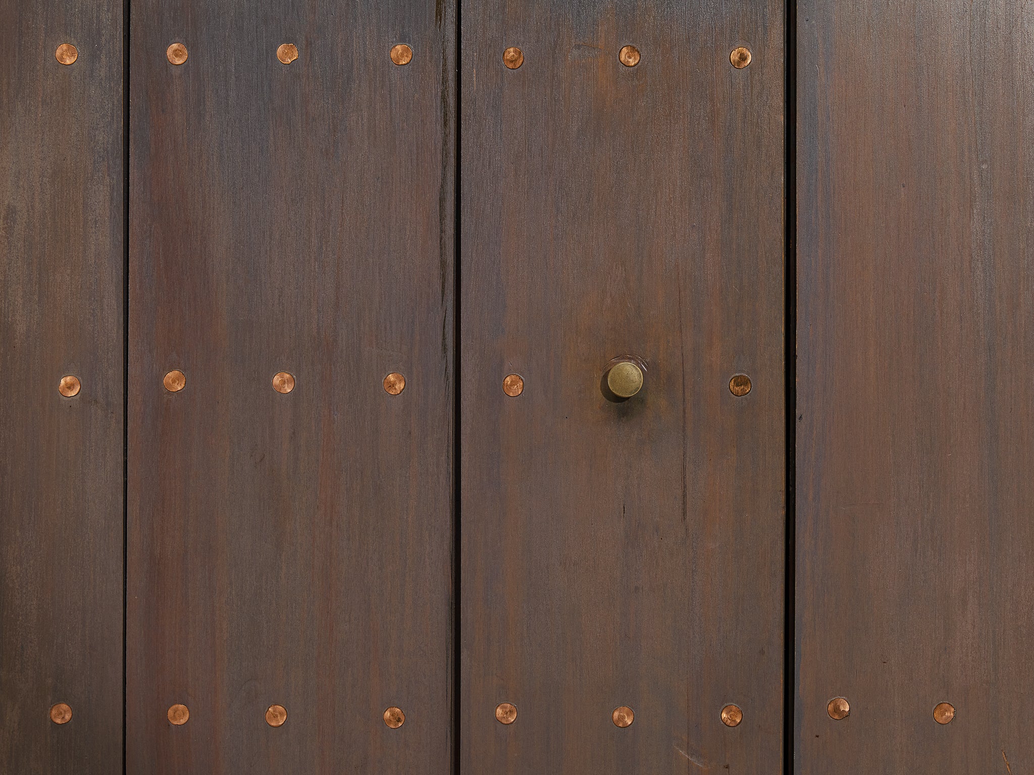 Jan de Jong Custom-Made Large Cabinet in Grey Lacquered Pine and Copper Case pieces and storage cabinets Morentz