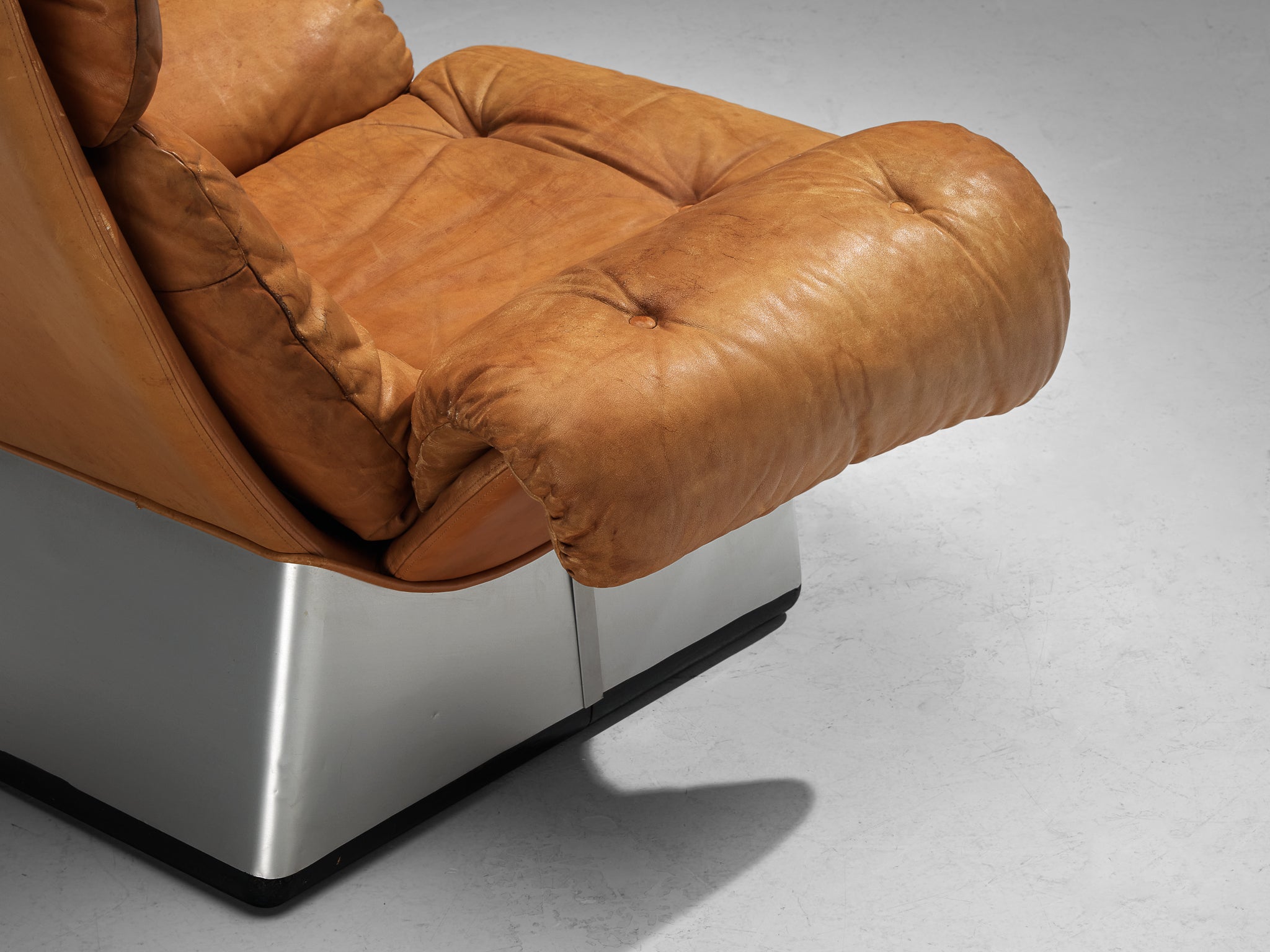 Italian Lounge Chair in Cognac Leather