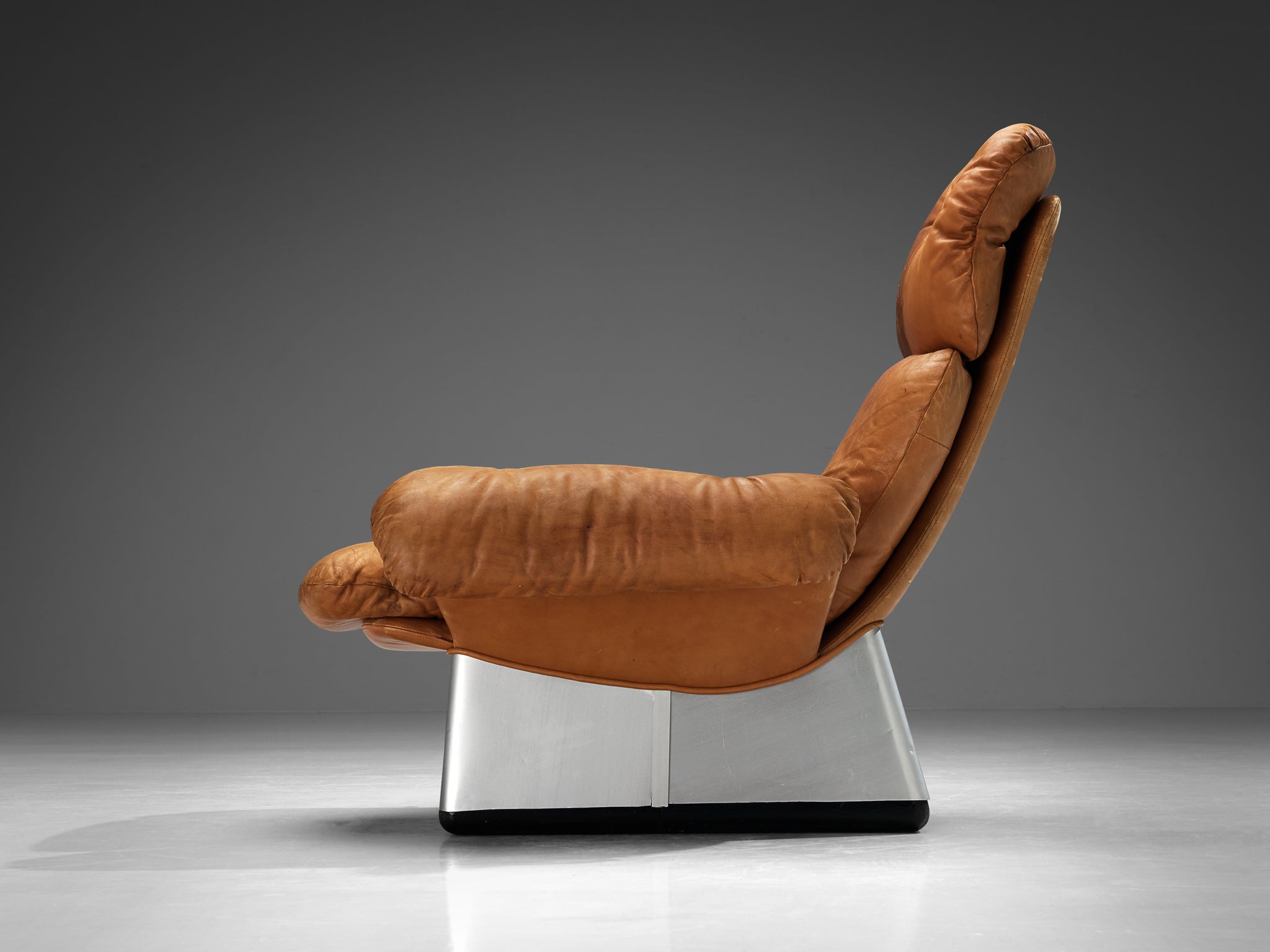 Italian Lounge Chair in Cognac Leather