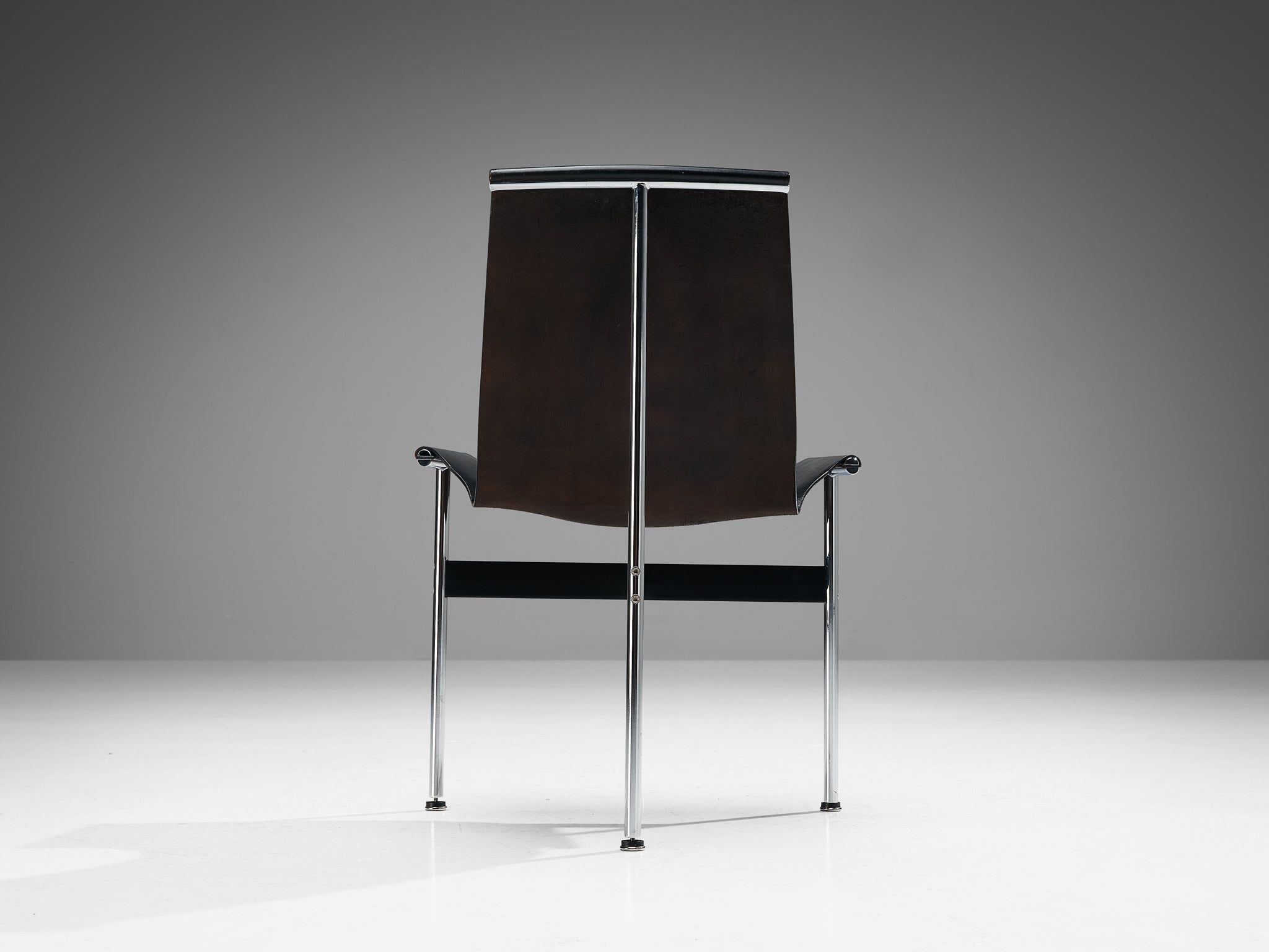 Katavolos, Kelley and Littell for ICF Set of Six T-Chairs in Black Leather seating Morentz