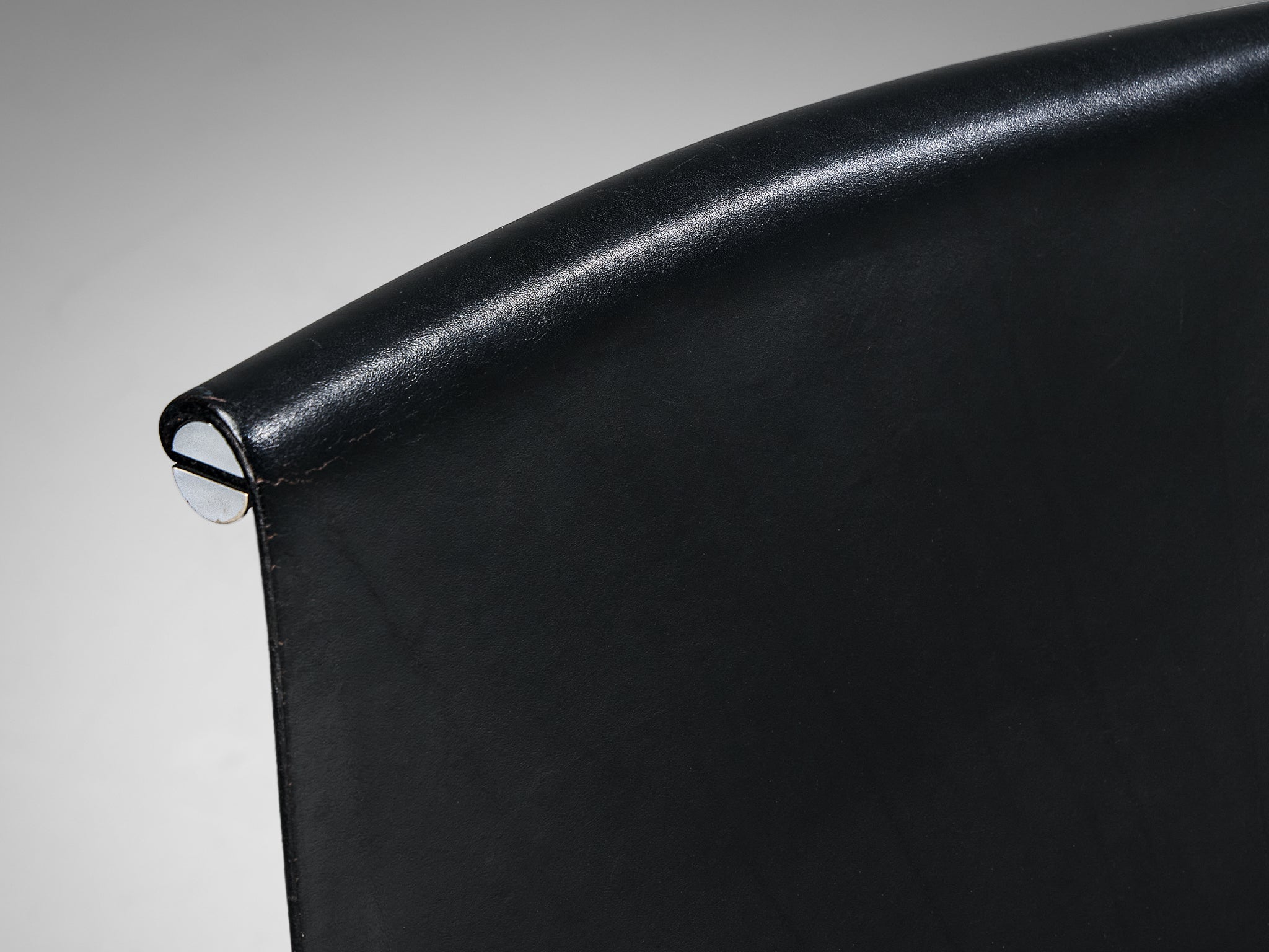 Katavolos, Kelley and Littell for ICF Set of Six T-Chairs in Black Leather seating Morentz