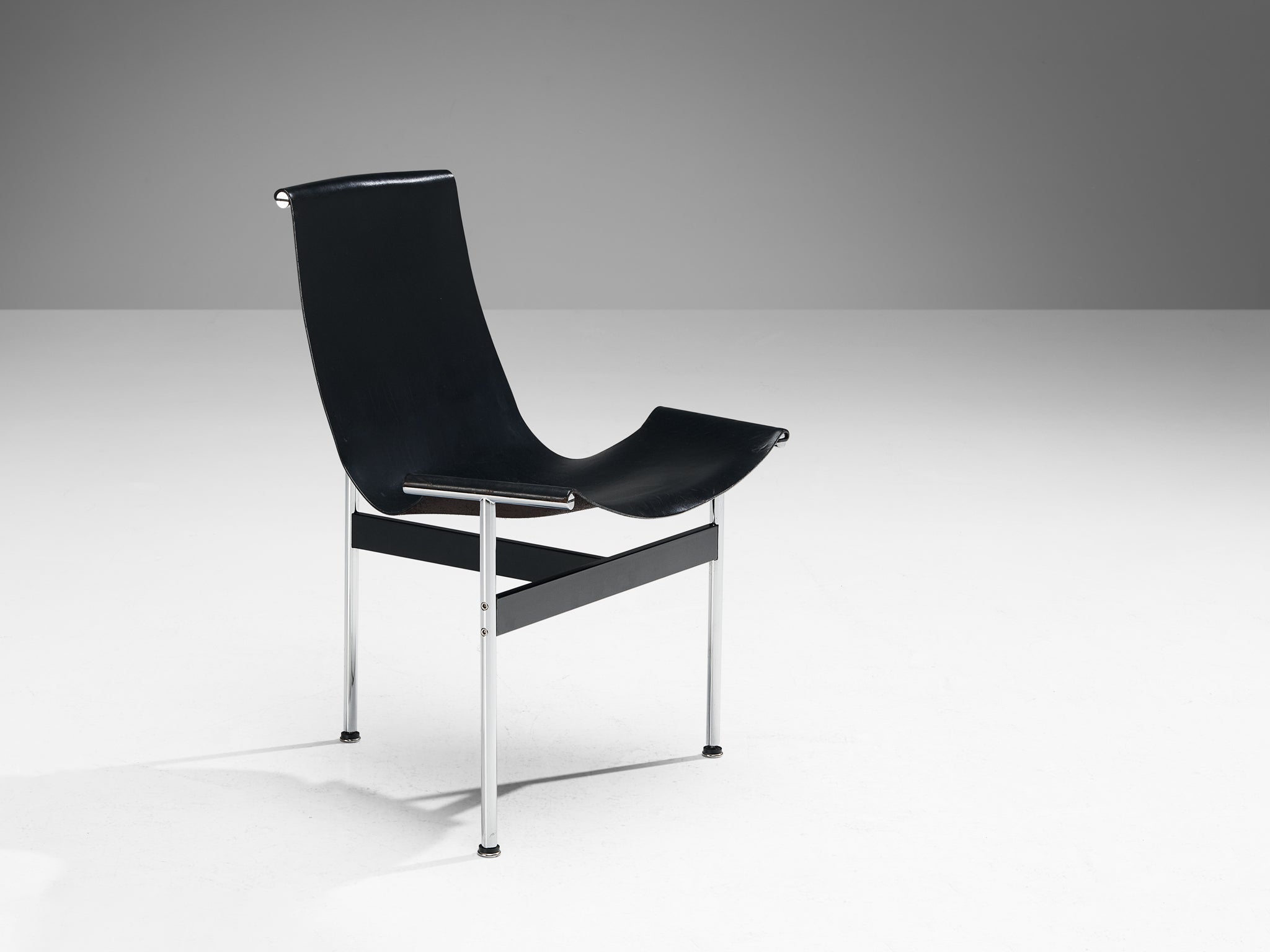 Katavolos, Kelley and Littell for ICF Set of Six T-Chairs in Black Leather seating Morentz